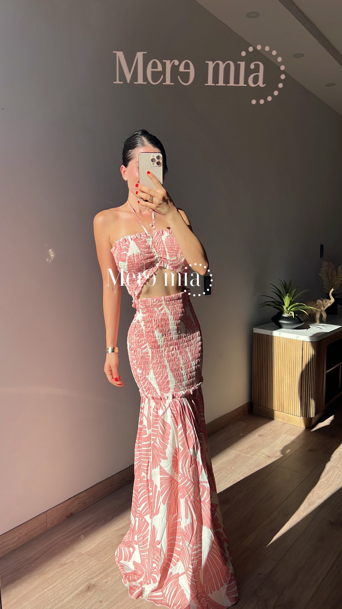 Vestido rosa estamp