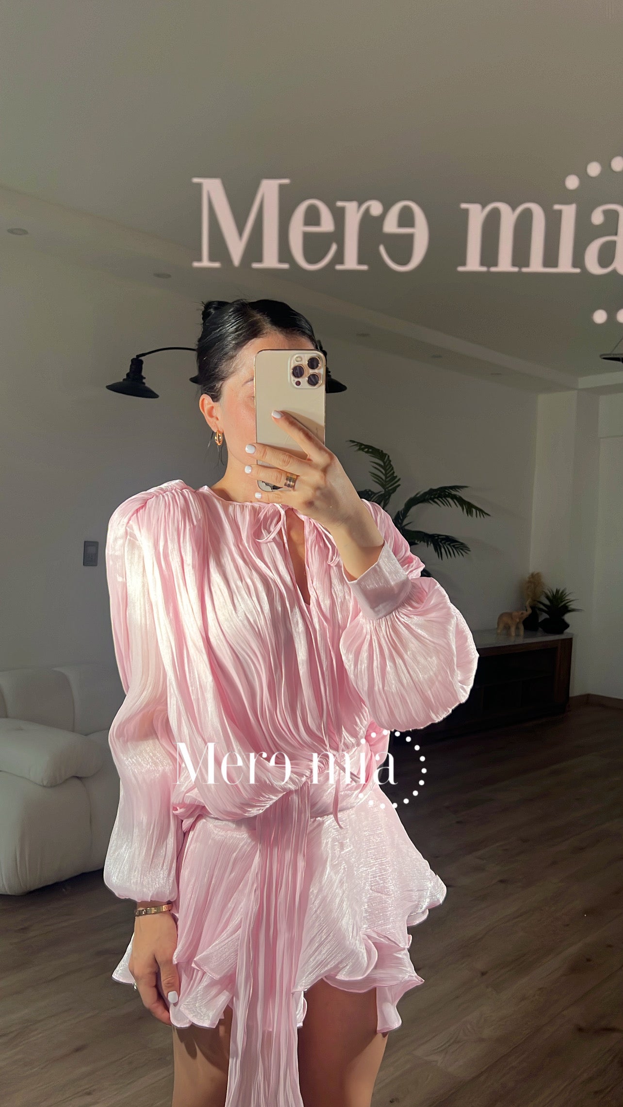 Vestido rosa olanes
