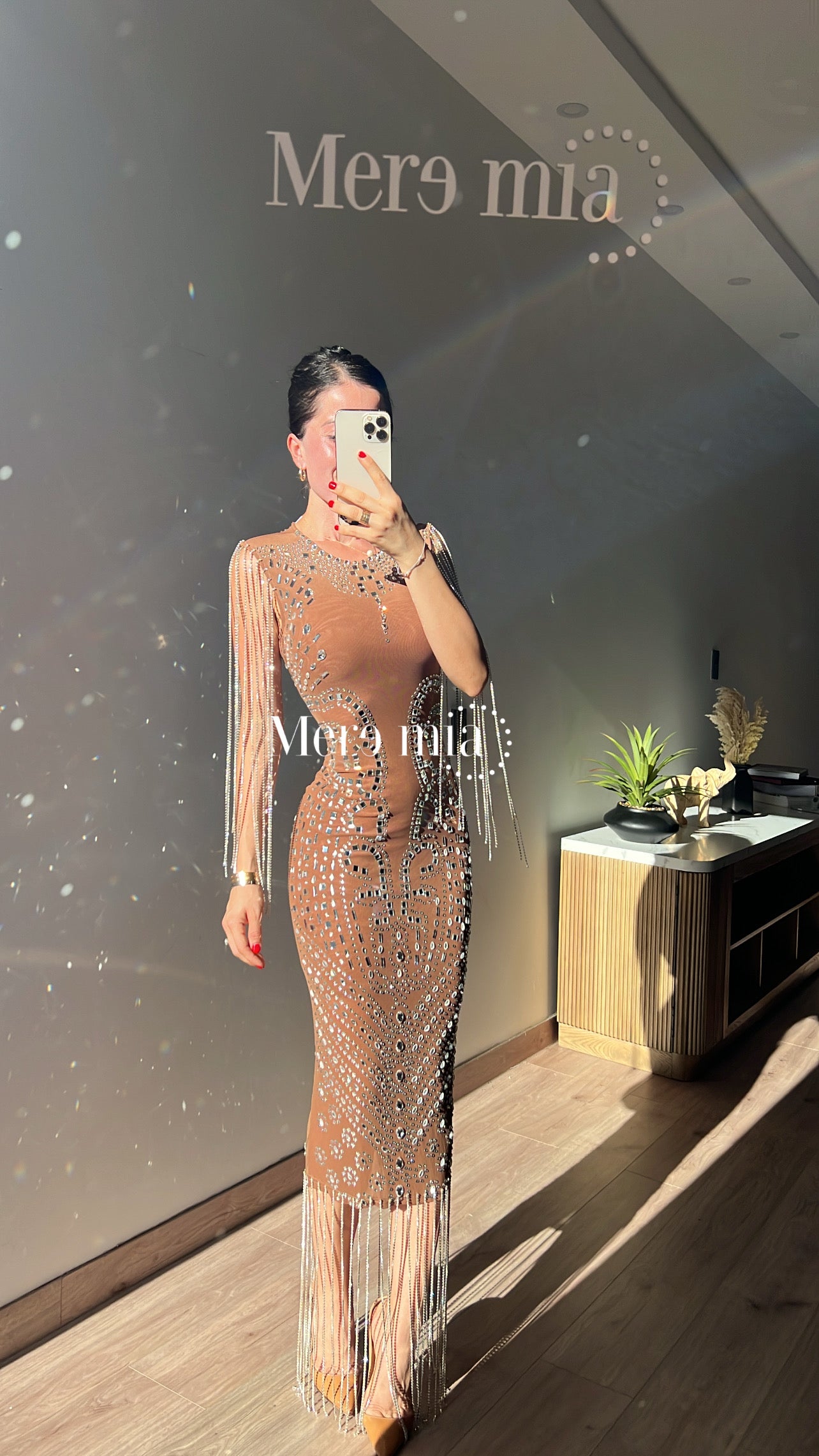 Vestido moka midi plata