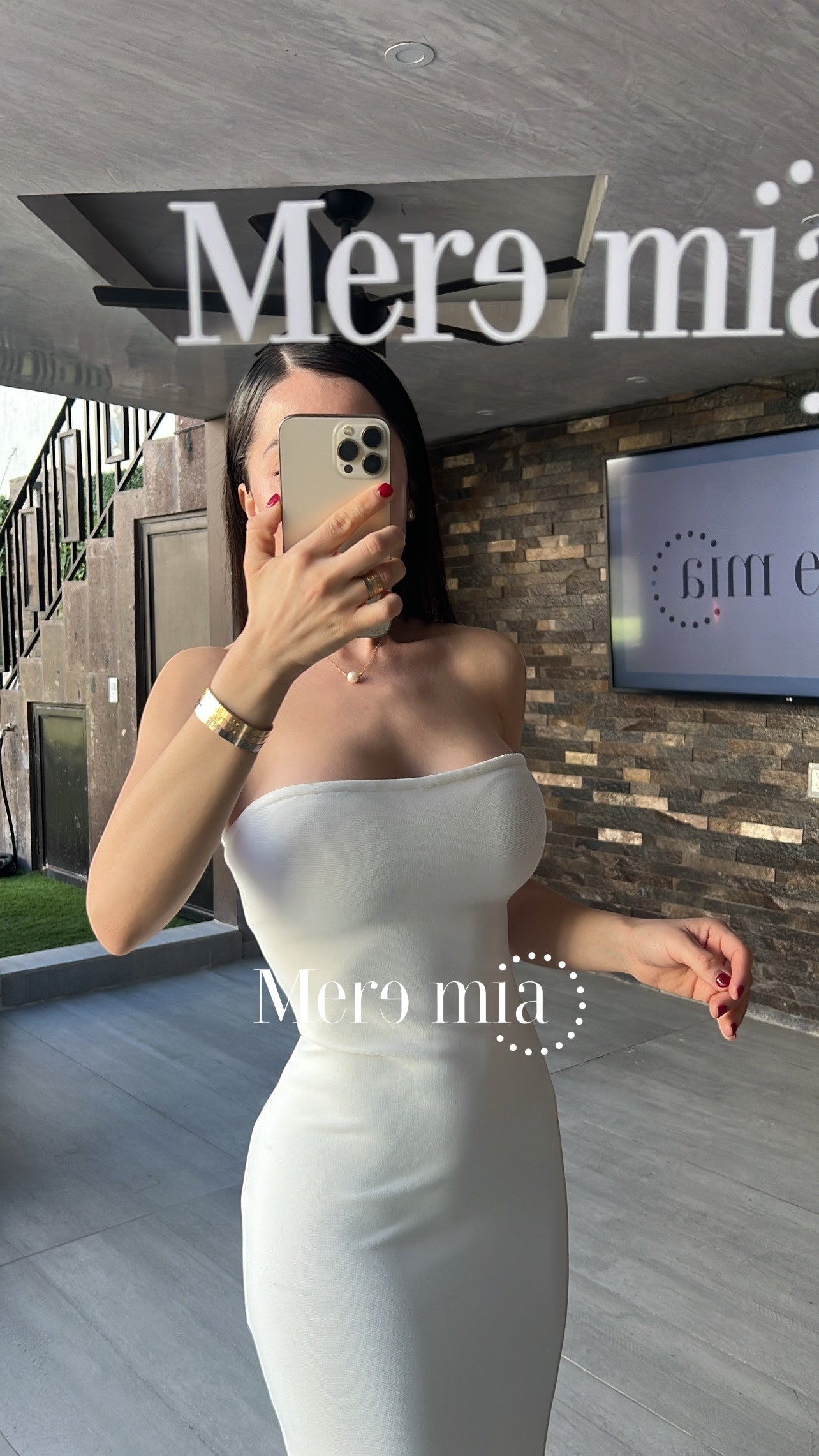 Vestido blanco strapples liso