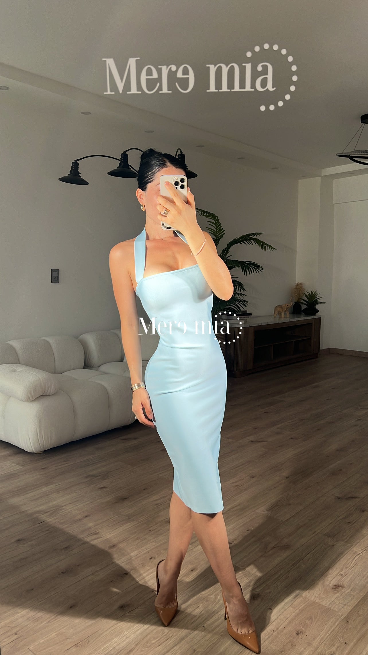 Vestido azul halter