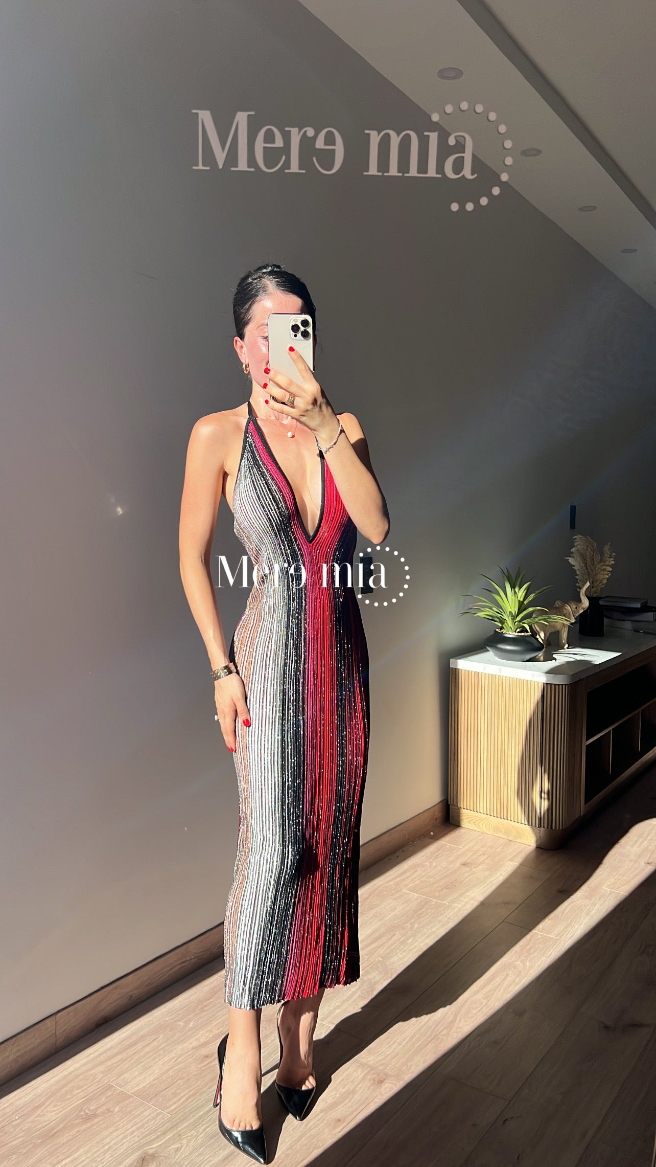 Vestido colores rojo rayas V