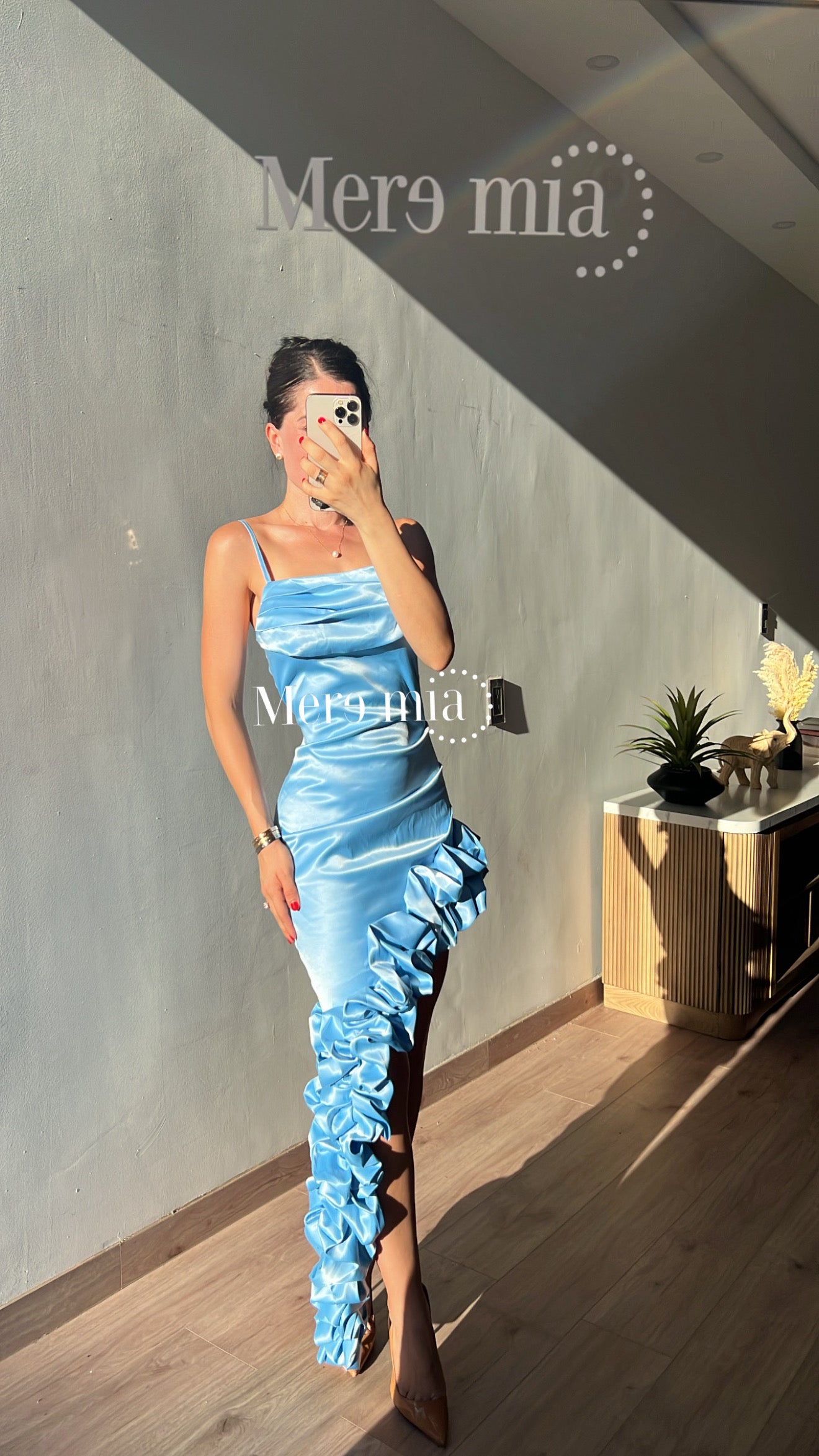 Vestido azul escarola es