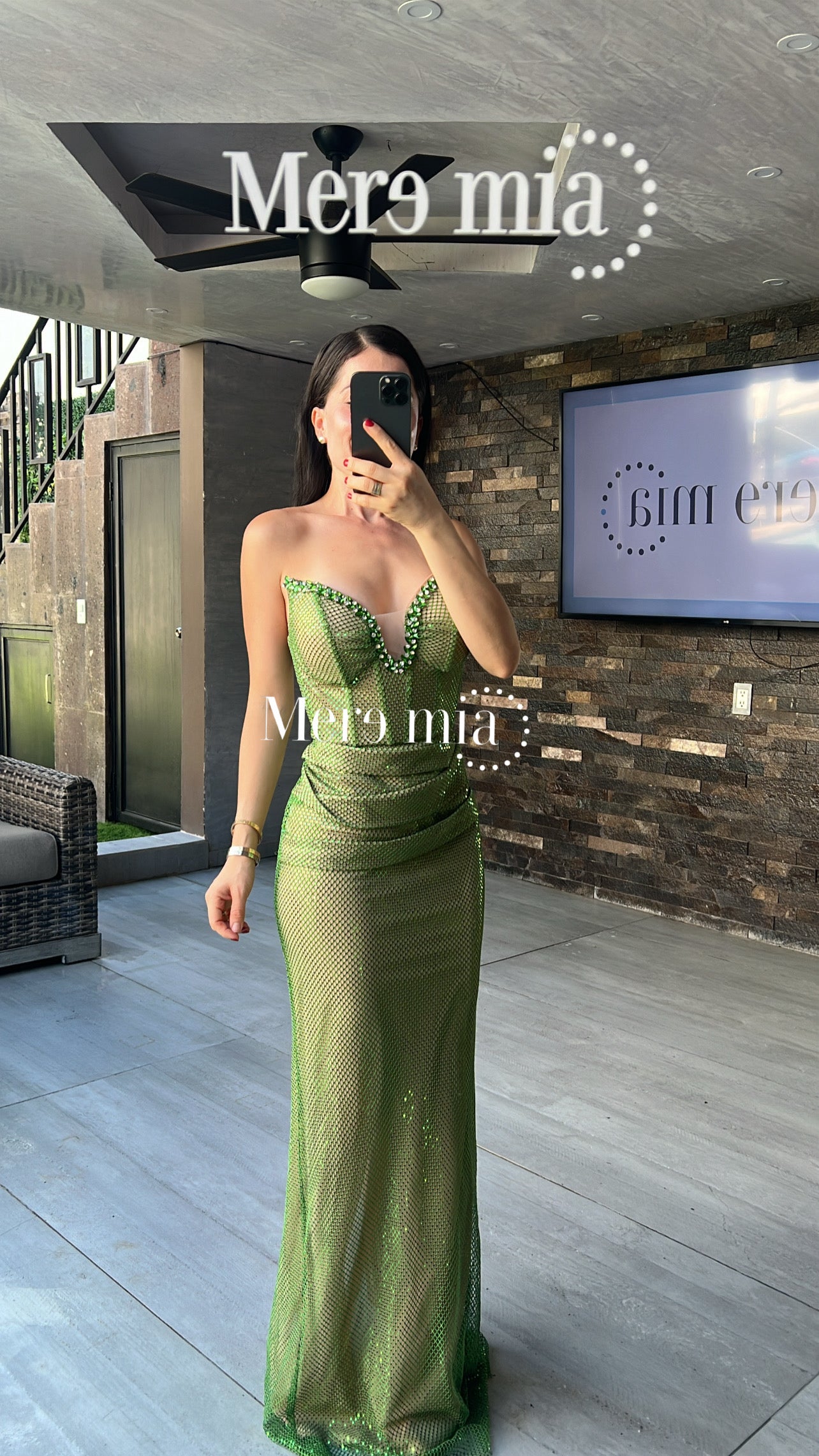 Vestido verde torn apl