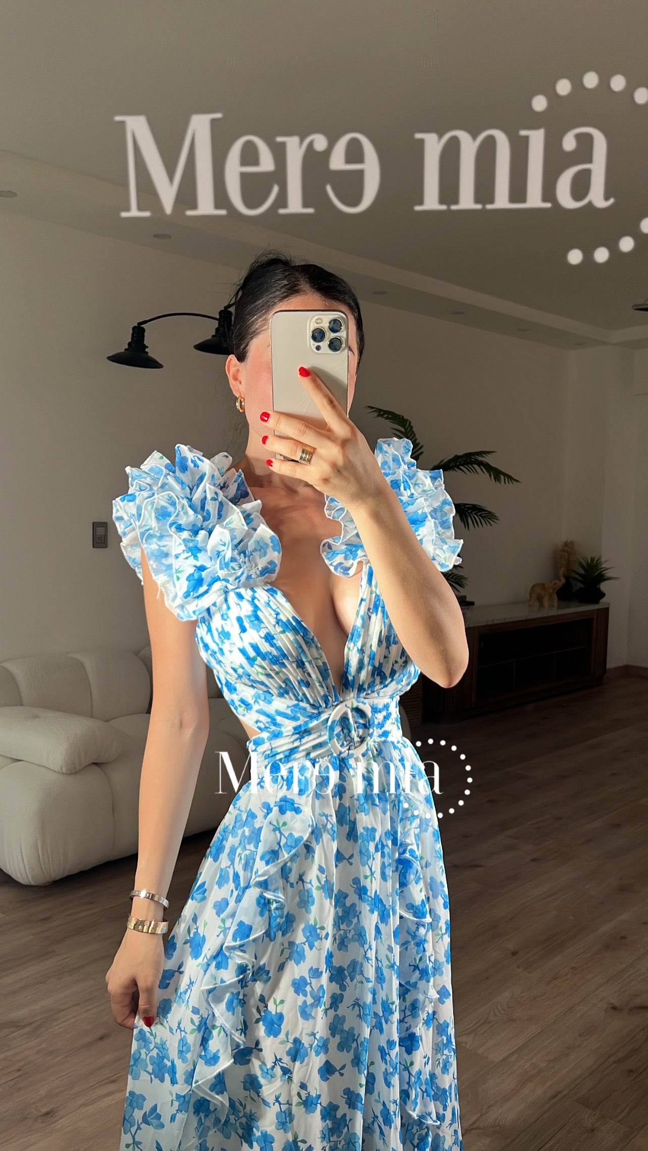 Vestido azul estamp