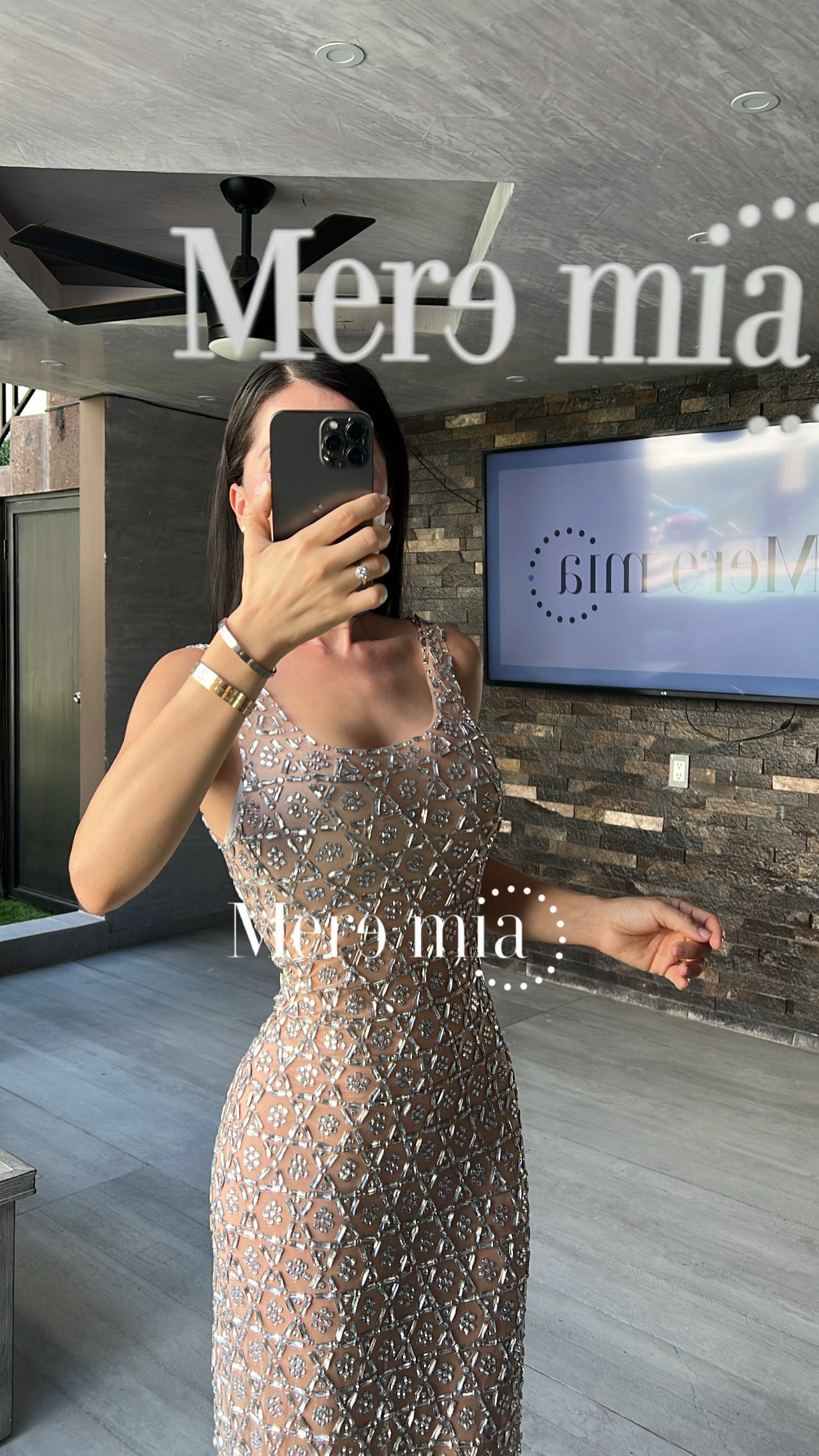 Vestido plata transparente