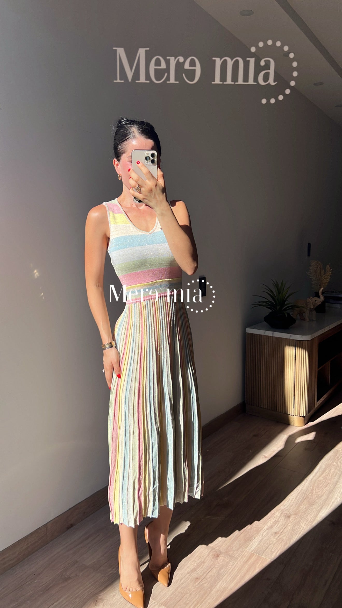 Vestido rayado colores pastel