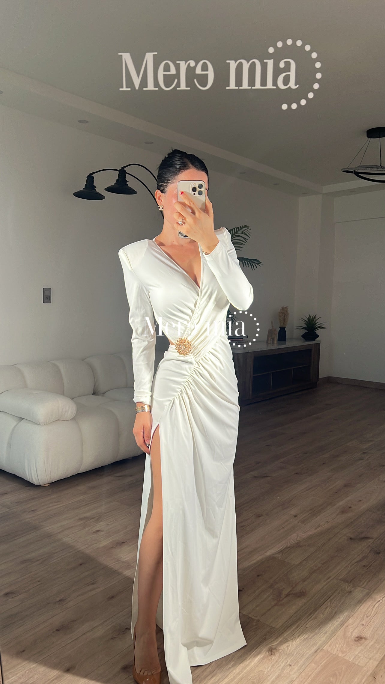 Vestido blanco circ pli