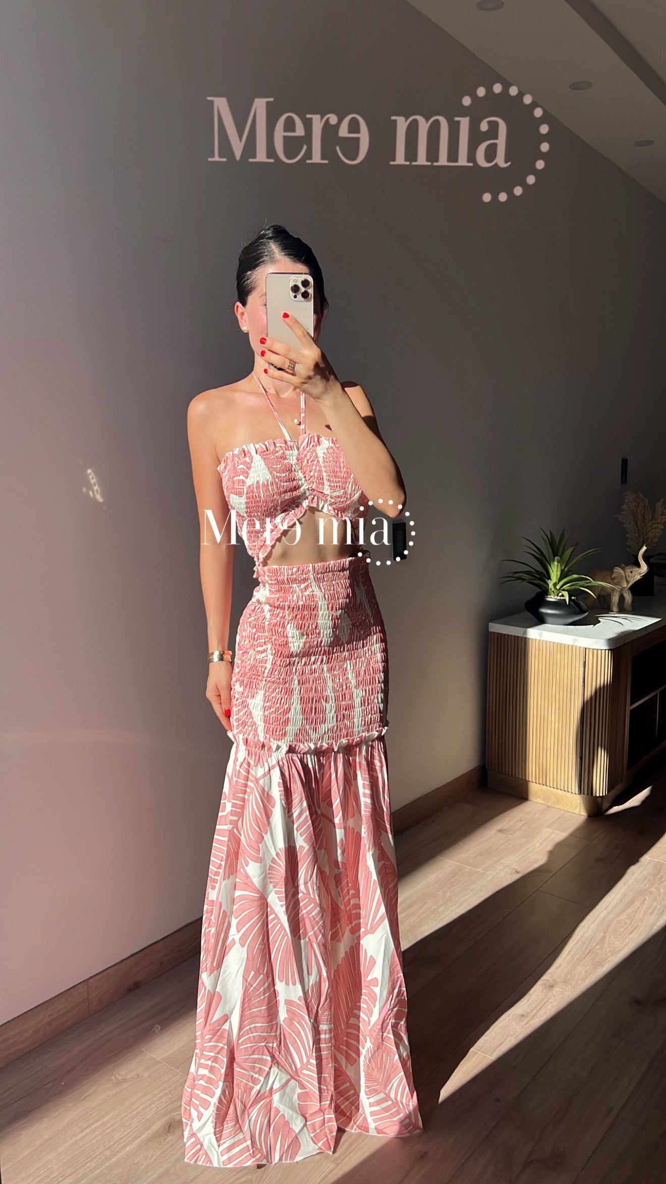 Vestido rosa estamp