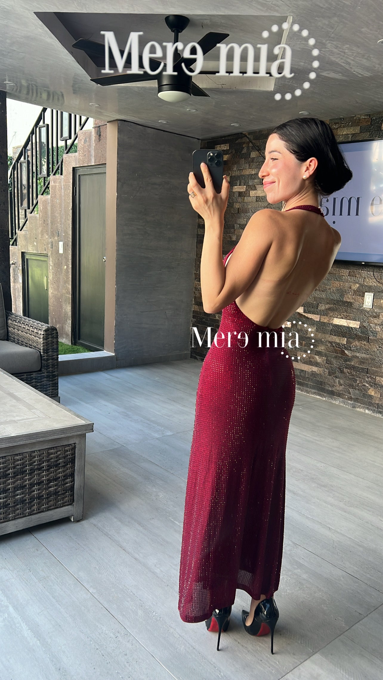 Vestido tinto espalda