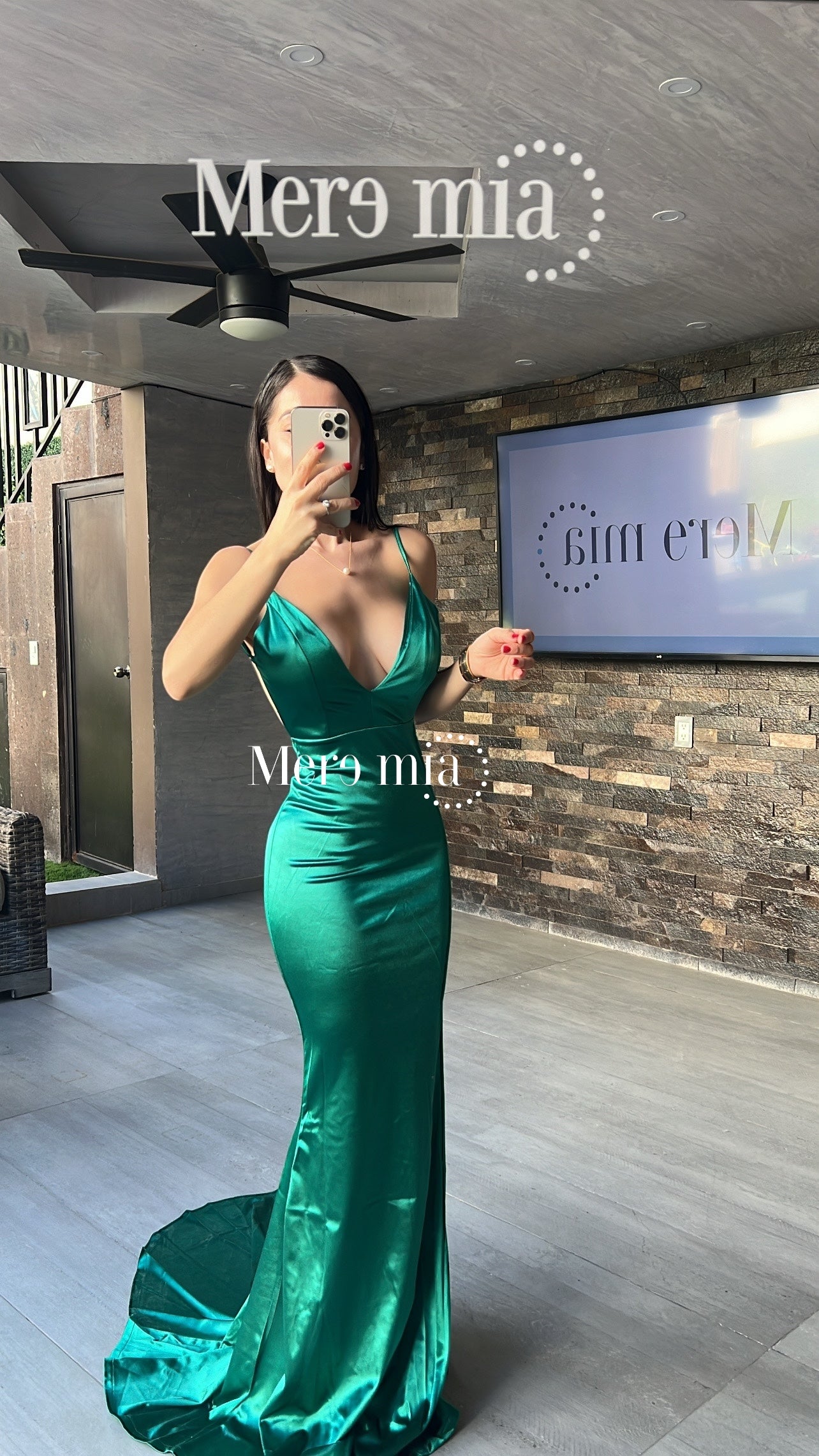 Vestido verde sat espalda