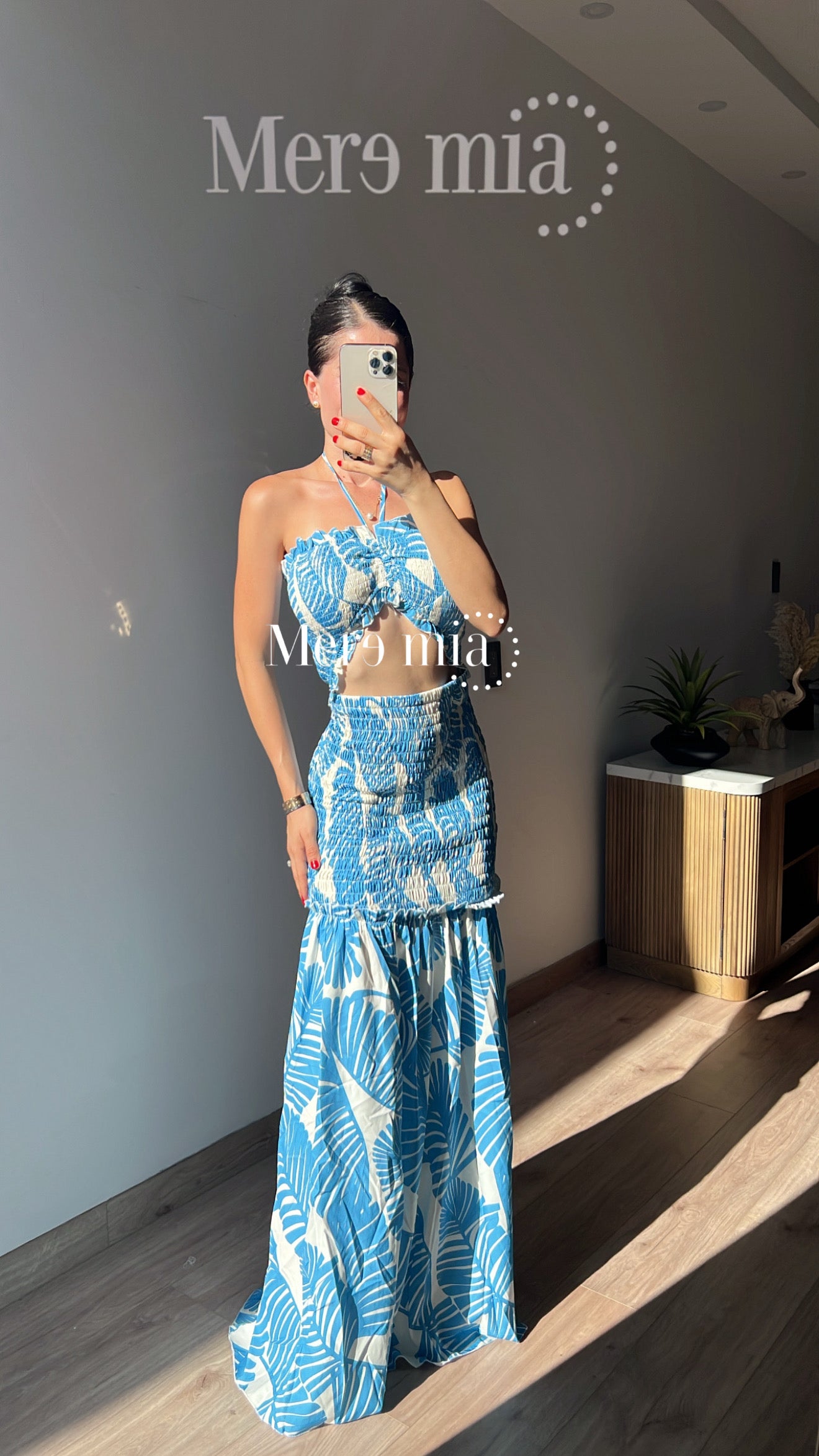 Vestido azul estamp
