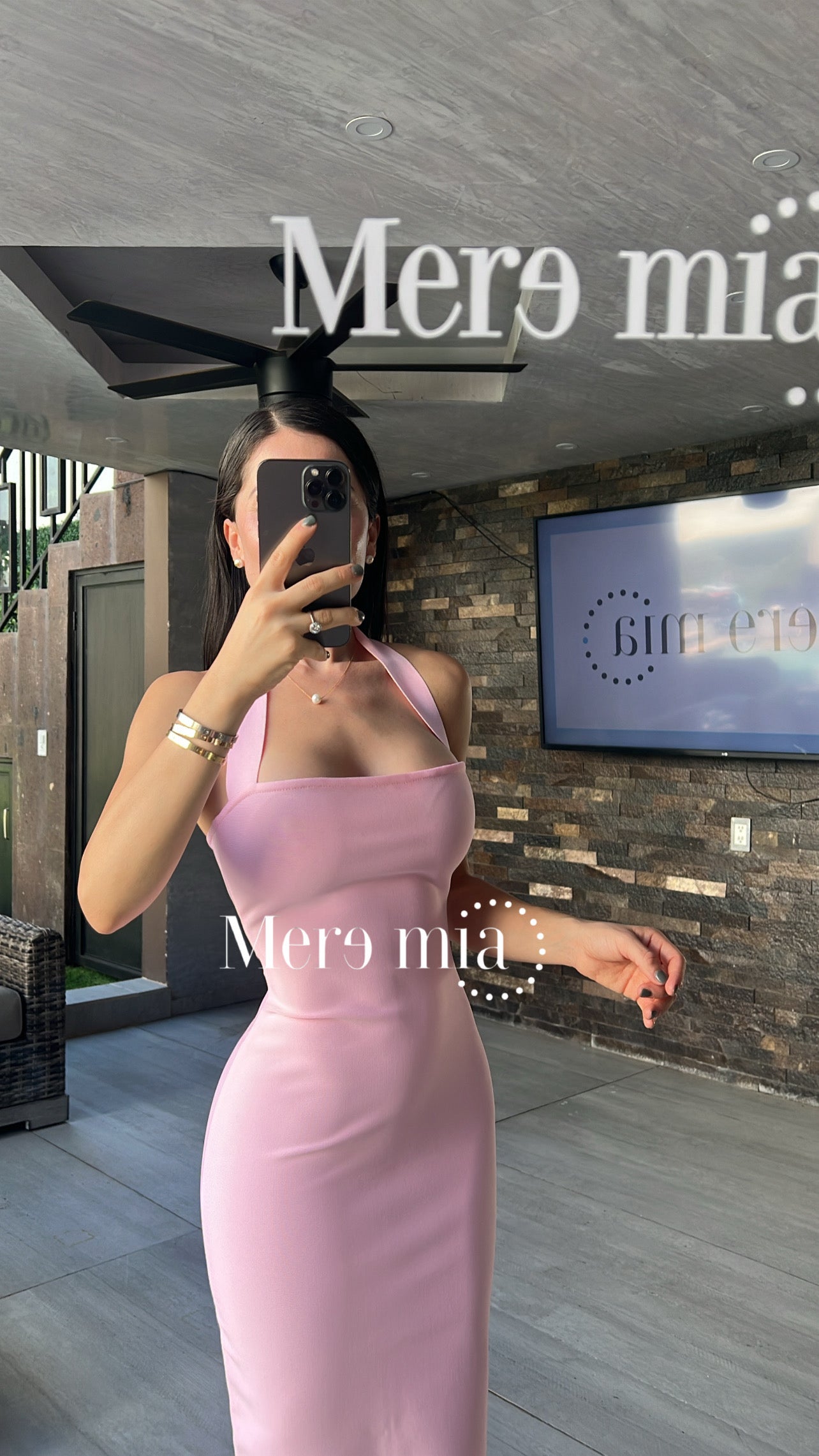 Vestido halter rosa