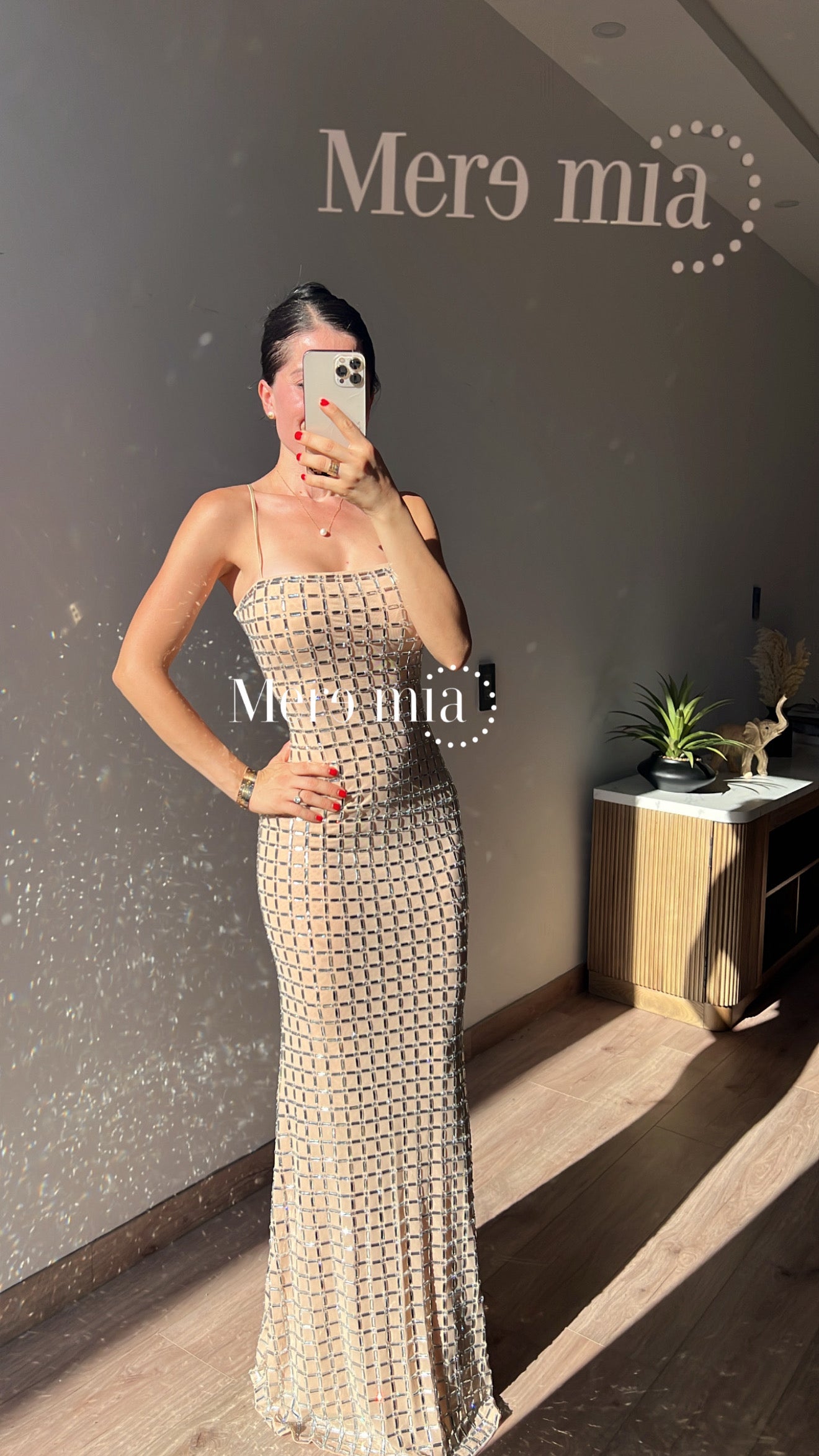 Vestido nude cuadros