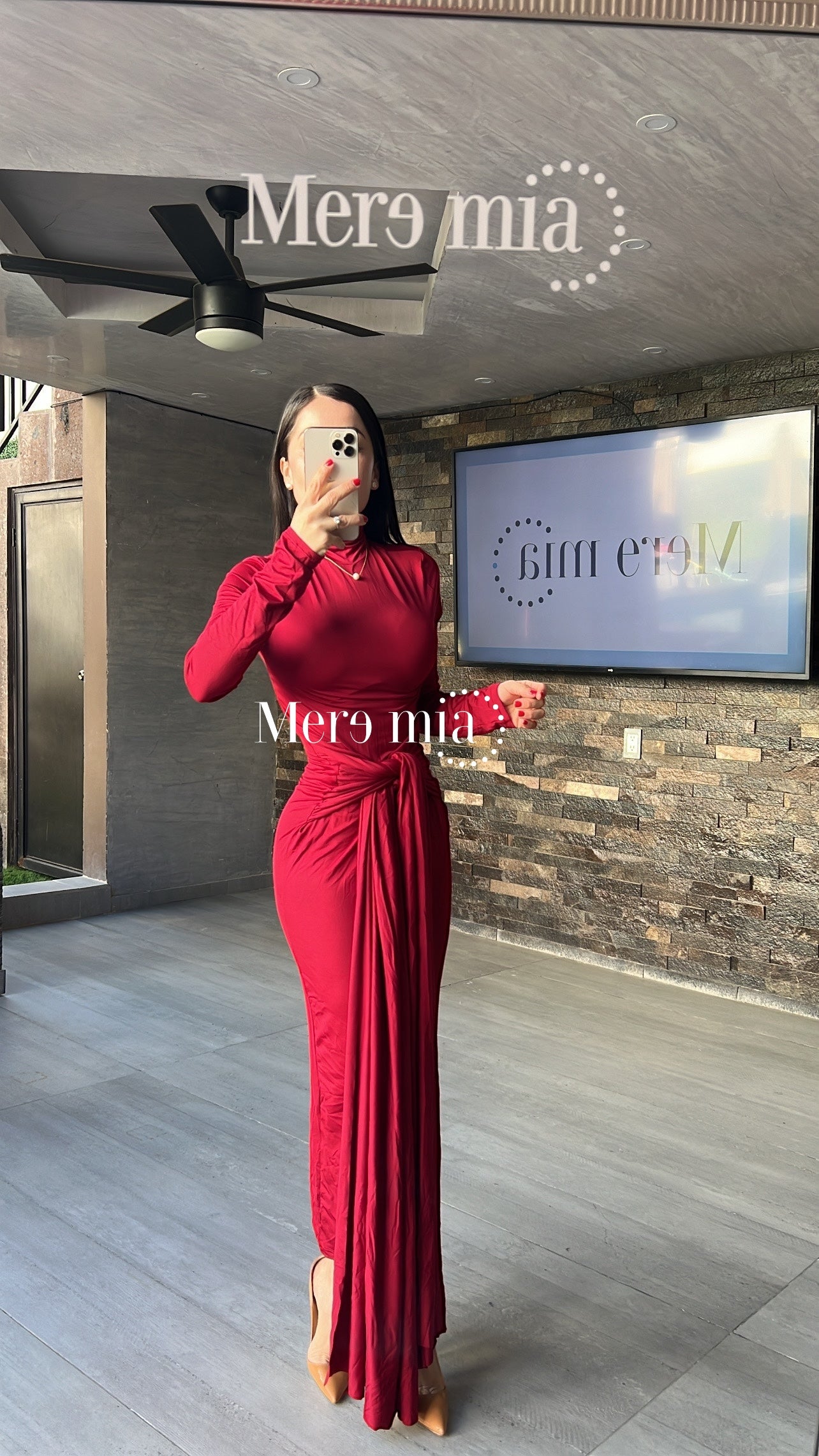 Vestido rojo cuello stretch