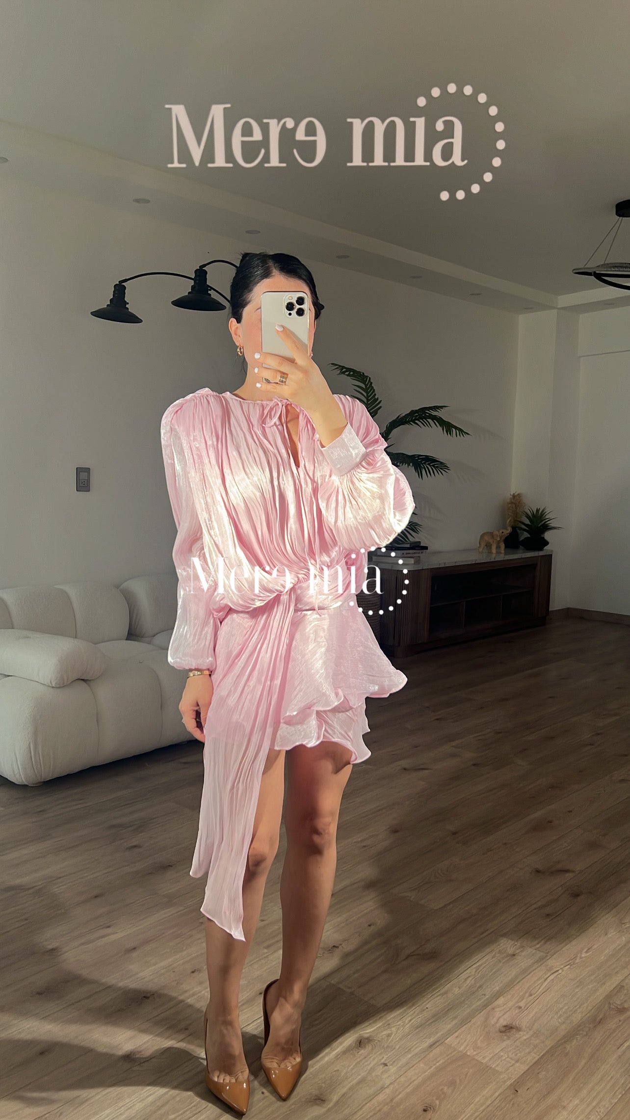 Vestido rosa olanes