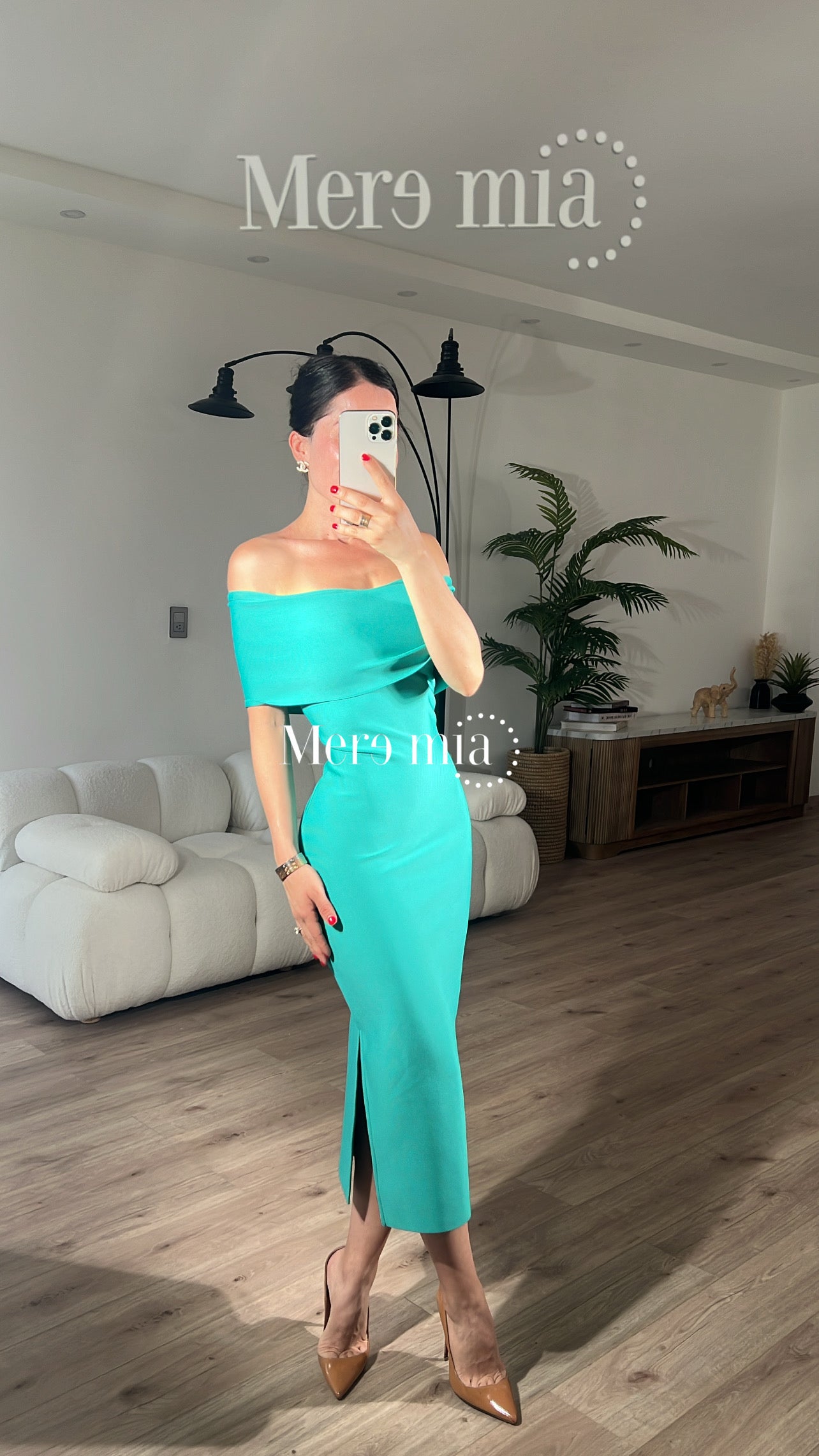 Vestido turq hombros olan