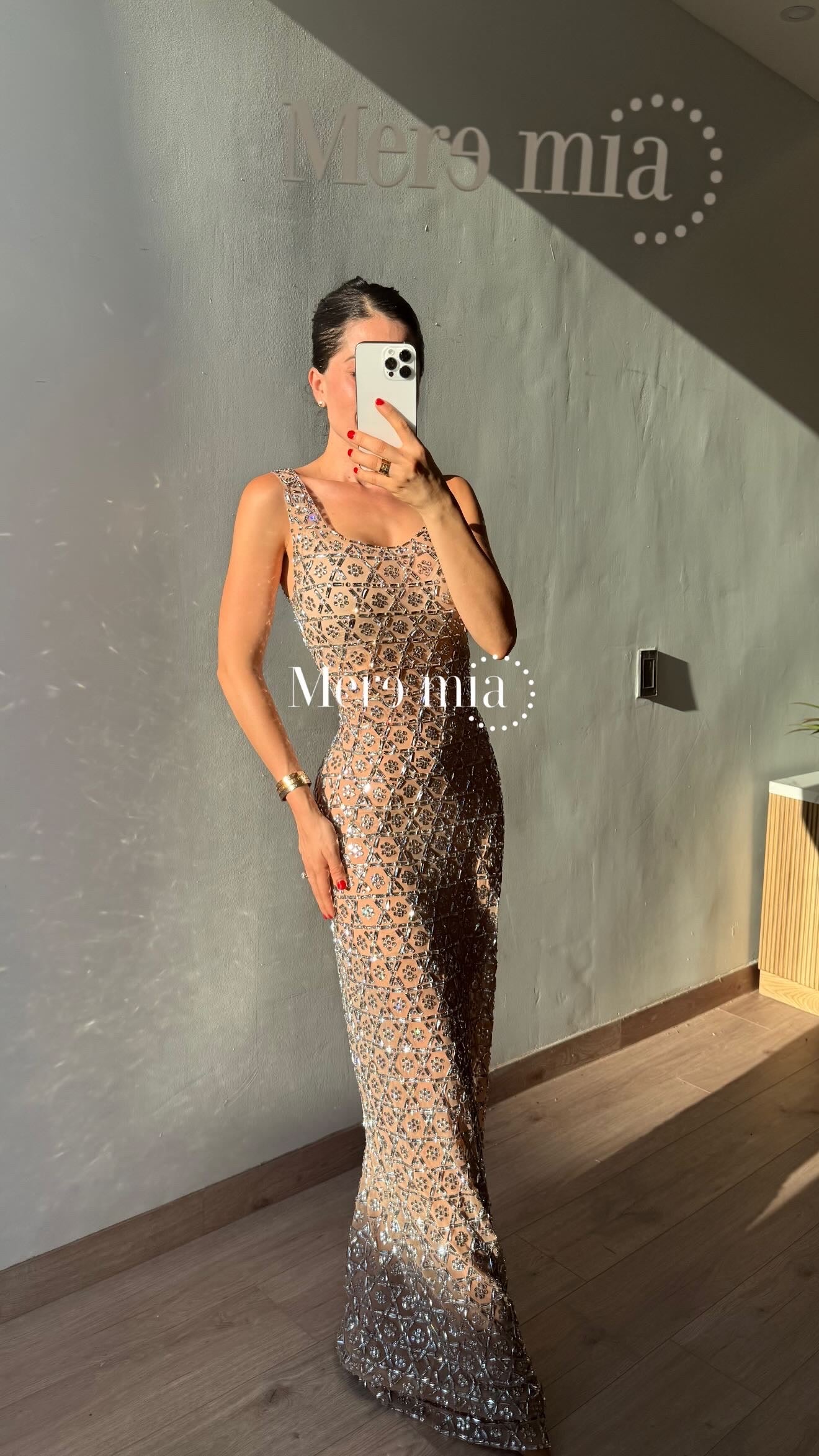 Vestido plata transparente