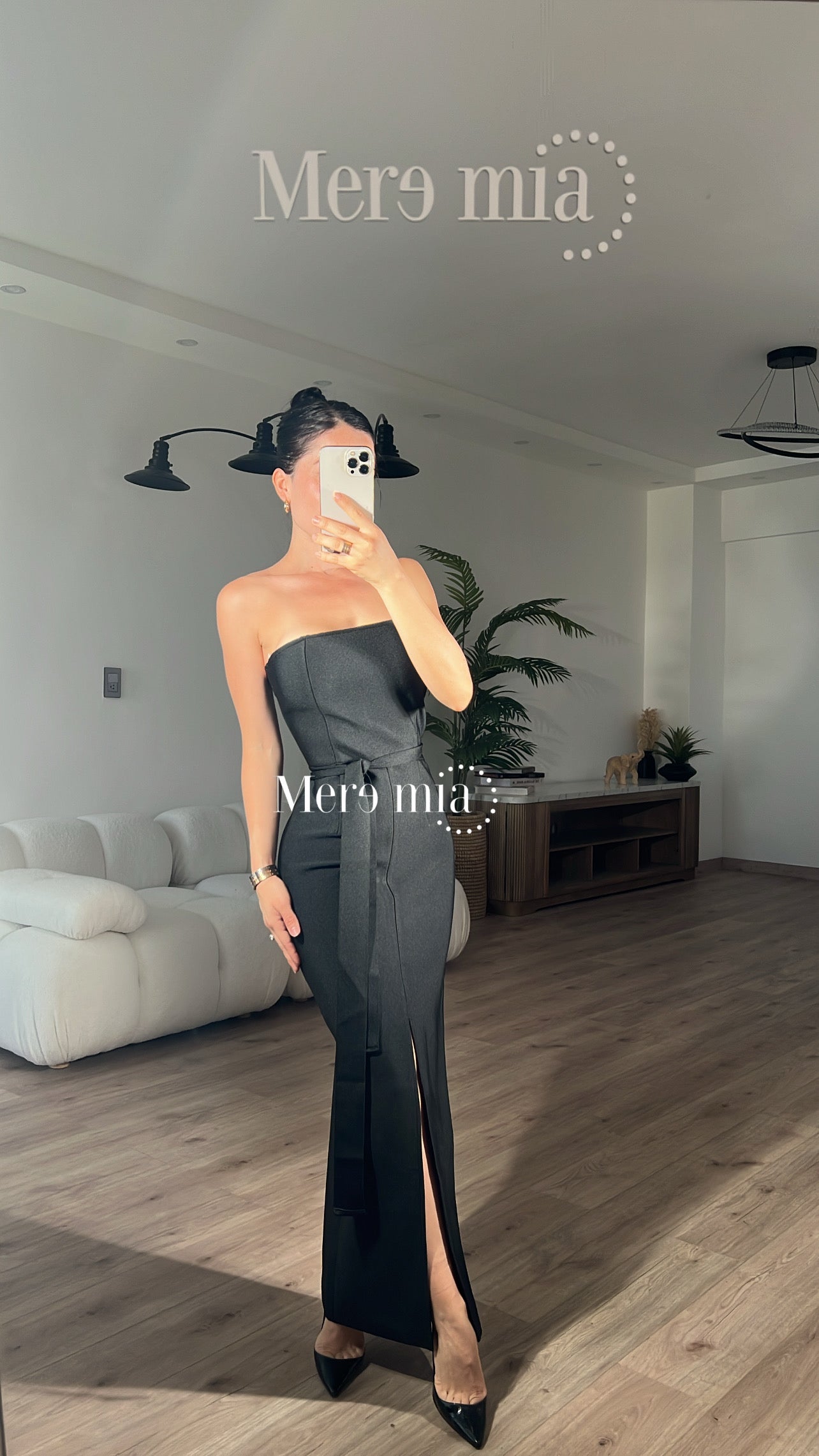 Vestido negro cintó