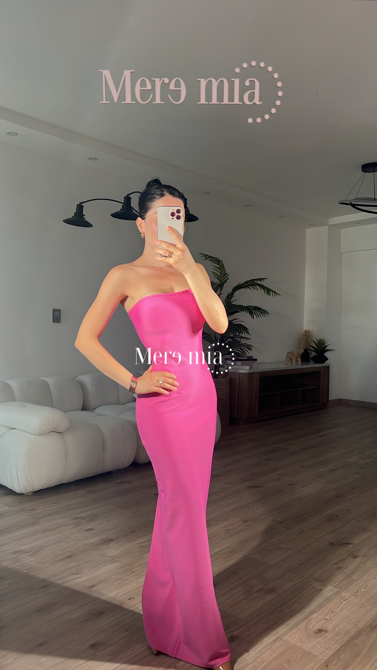Vestido rosa strapp
