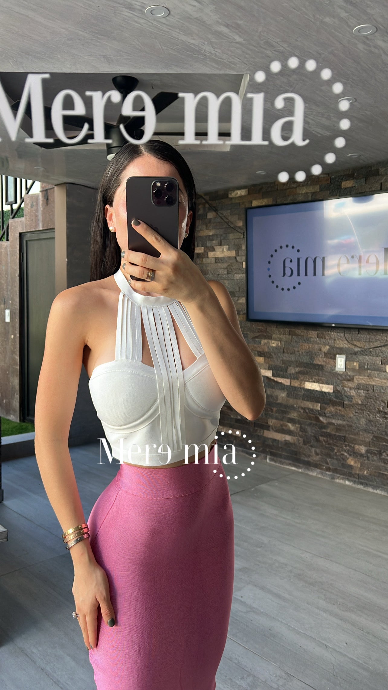 Top blanco cuello