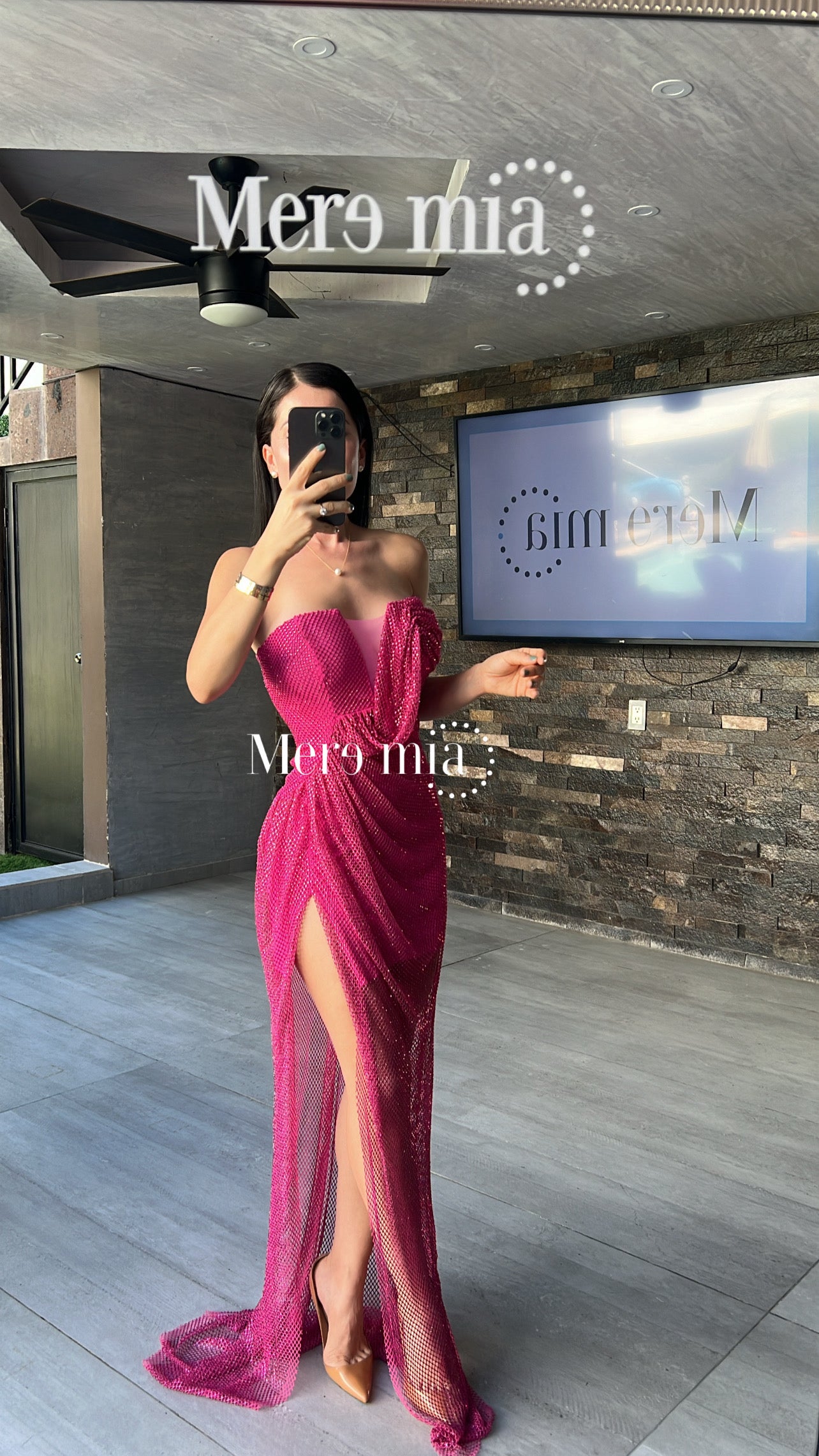 Vestido rosa puntos
