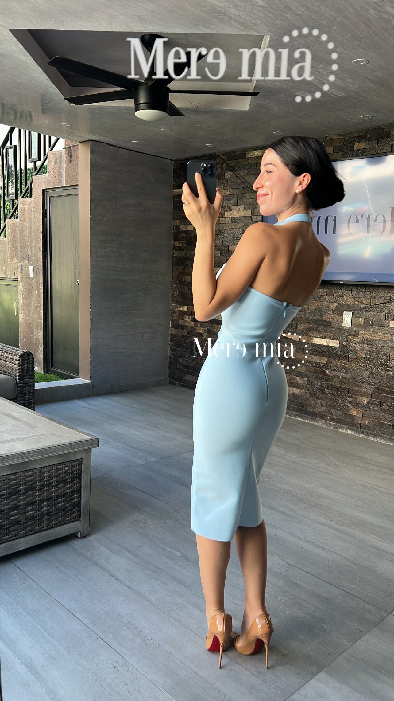 Vestido azul halter