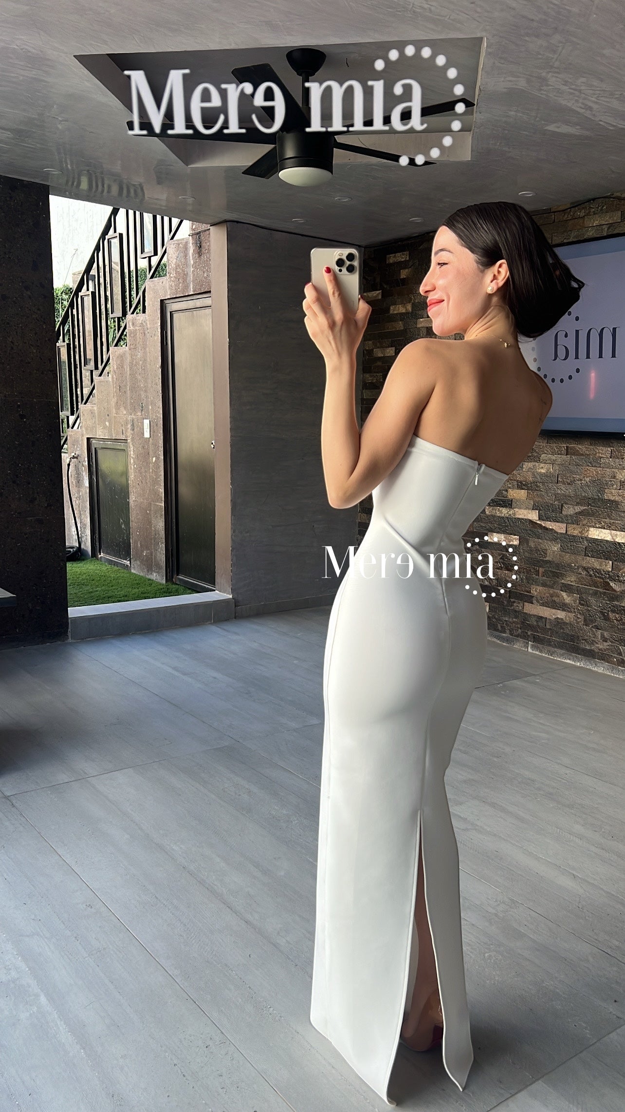 Vestido blanco strapples liso