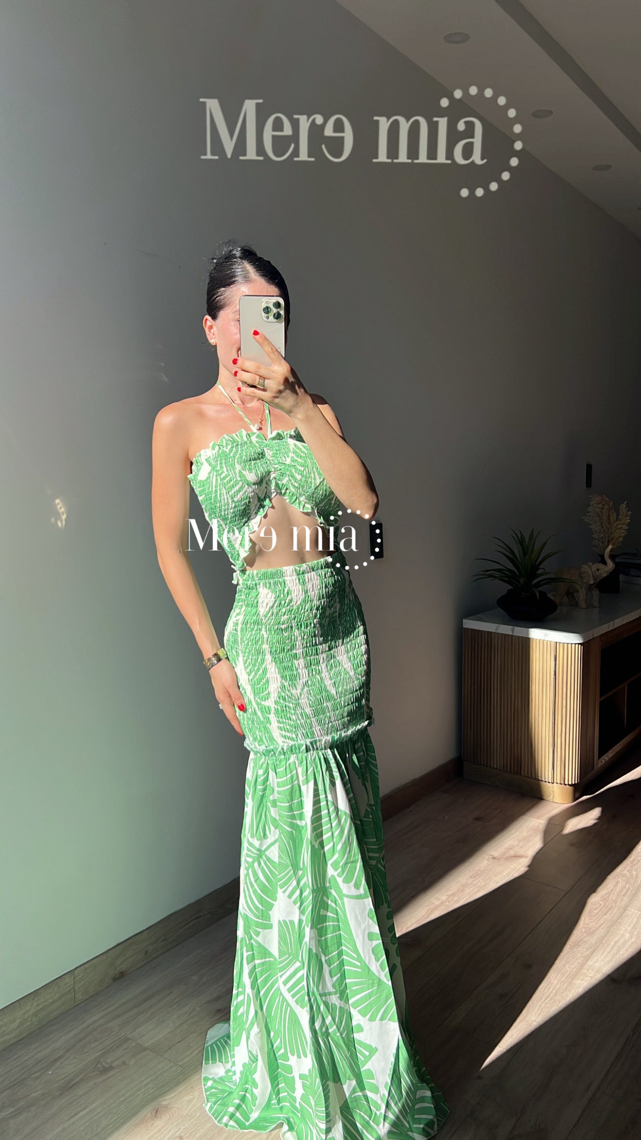 Vestido verde estamp