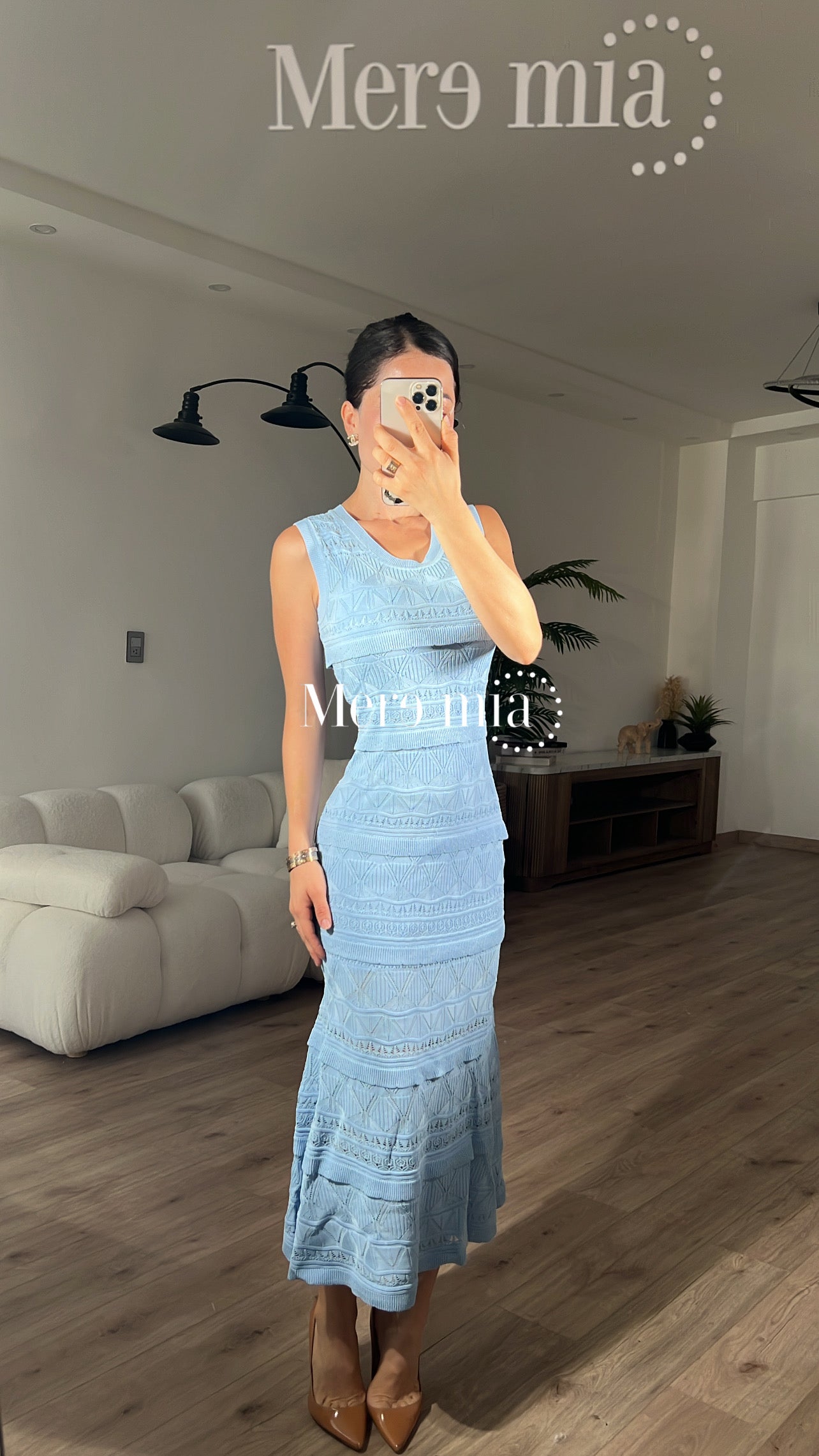 Vestido azul olanes