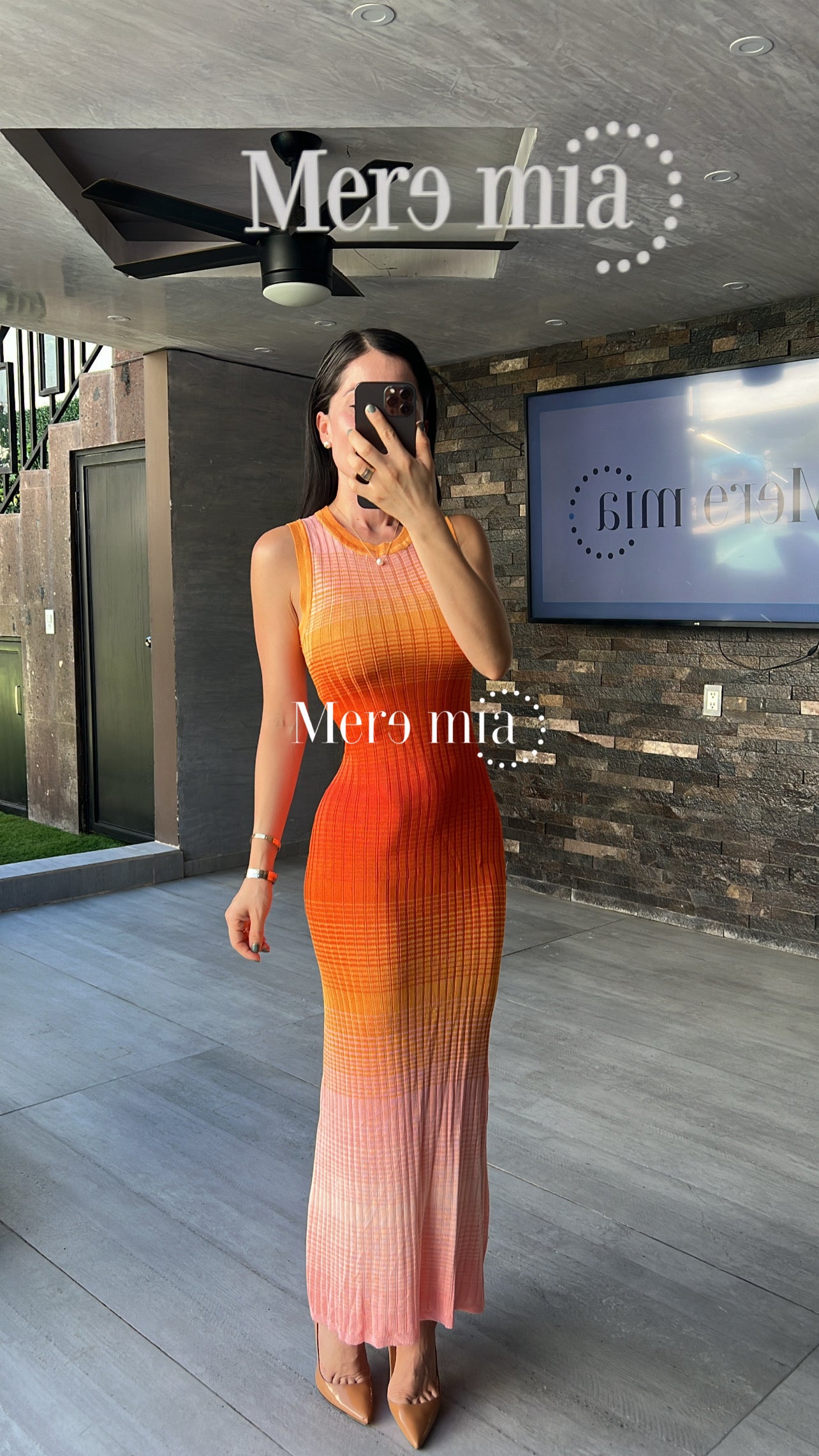 Vestido colores naranja