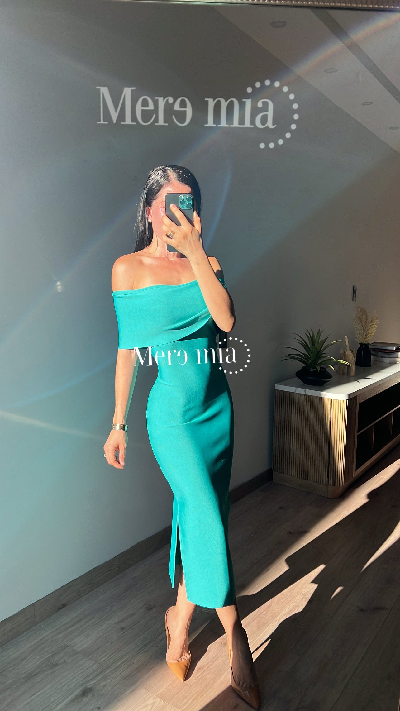Vestido turq hombros olan