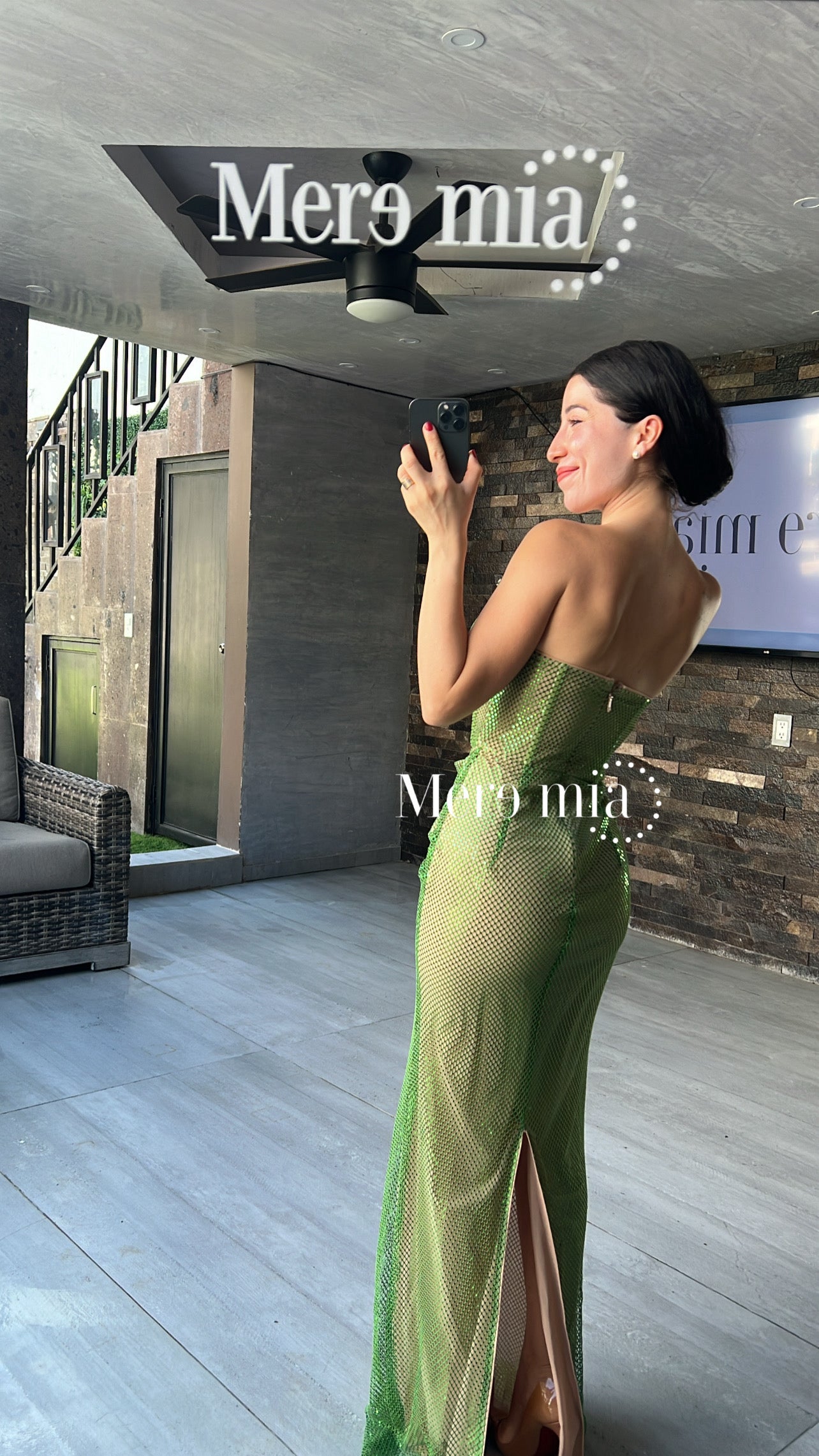 Vestido verde torn apl