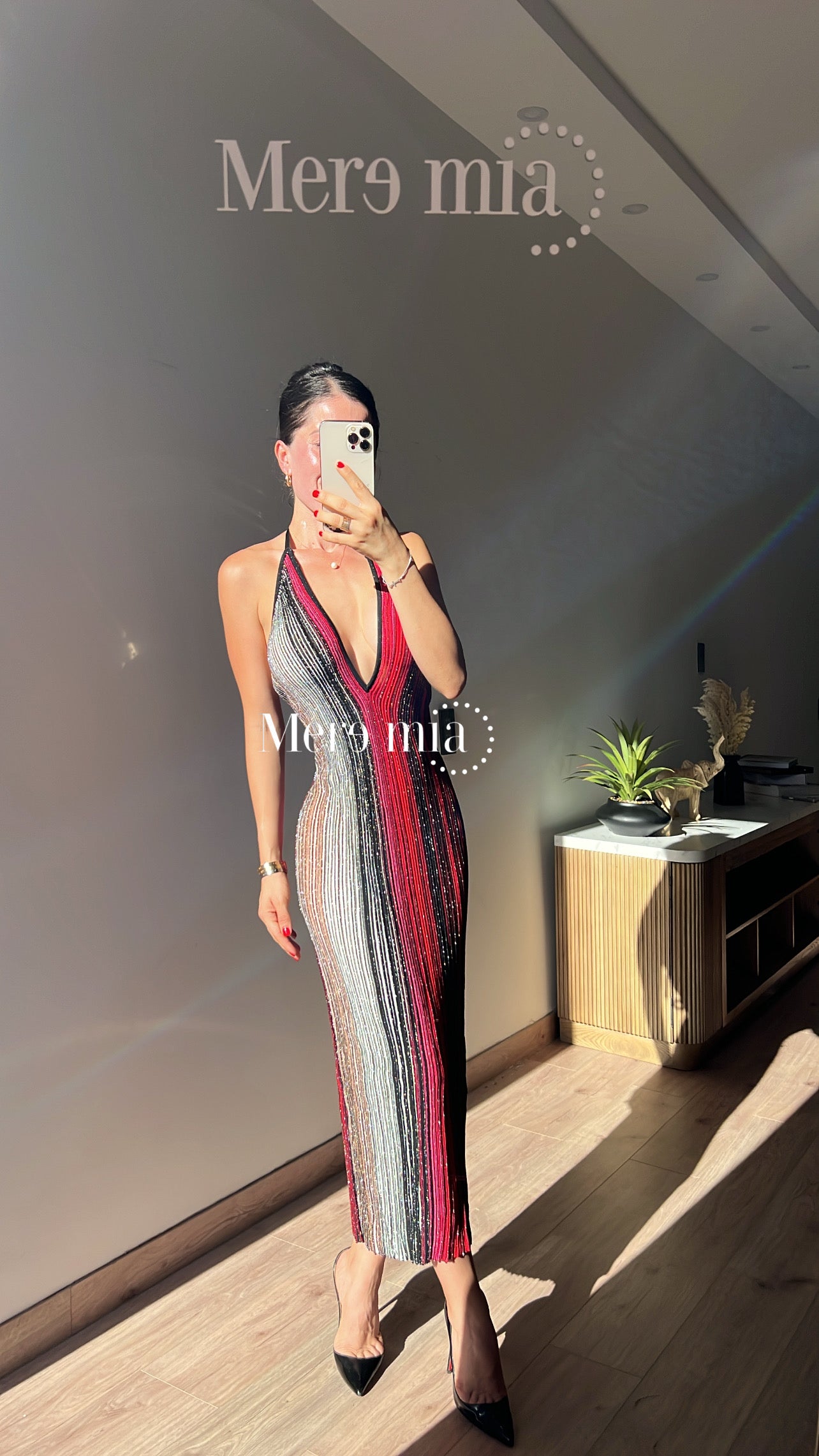 Vestido colores rojo rayas V