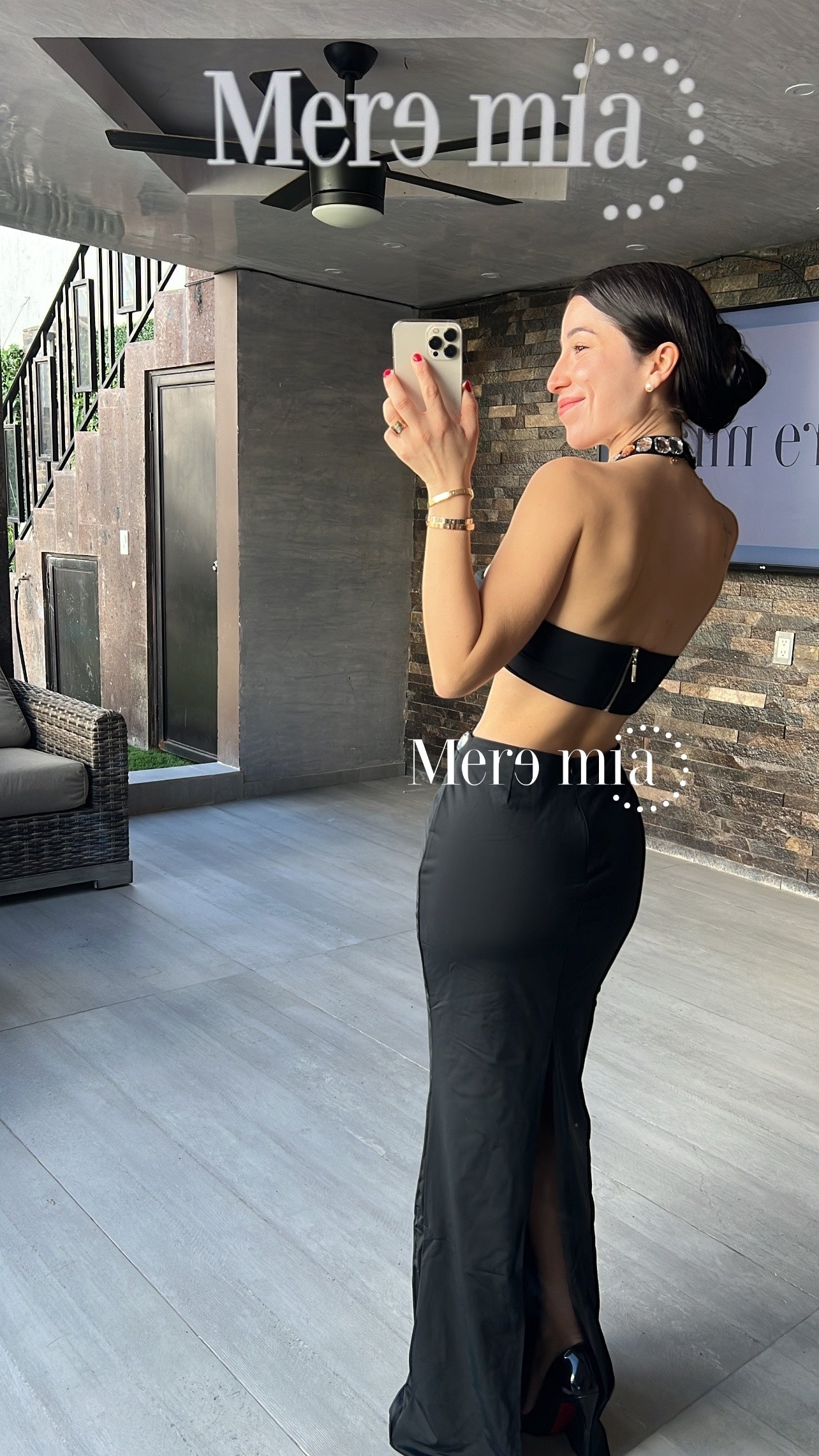 Vestido negro abert
