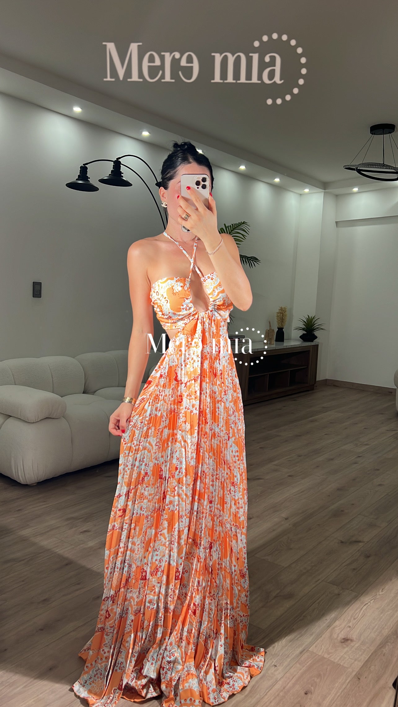 Vestido plisado tablones