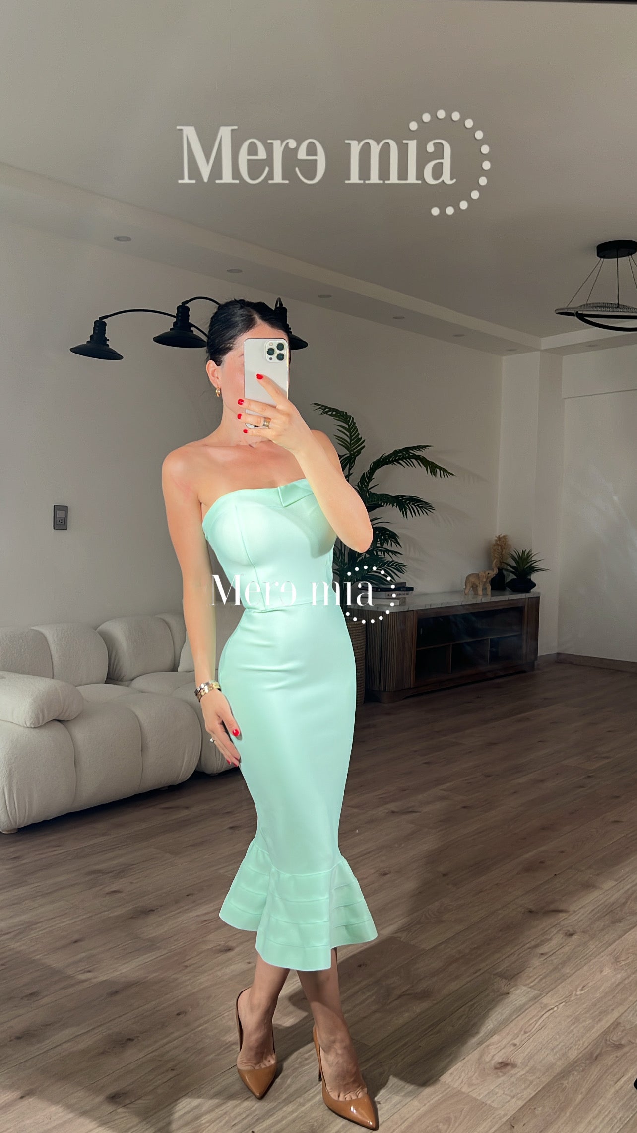 Vestido menta strap