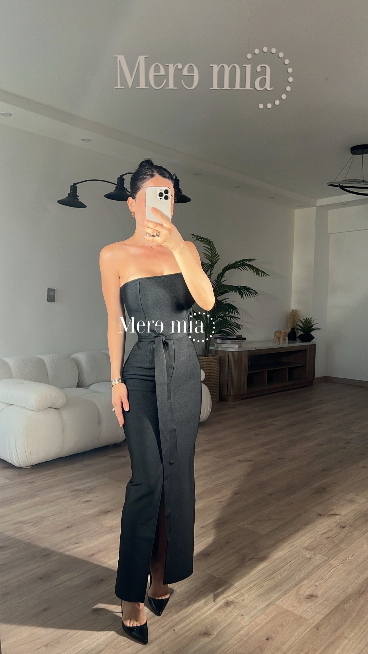 Vestido negro cintó