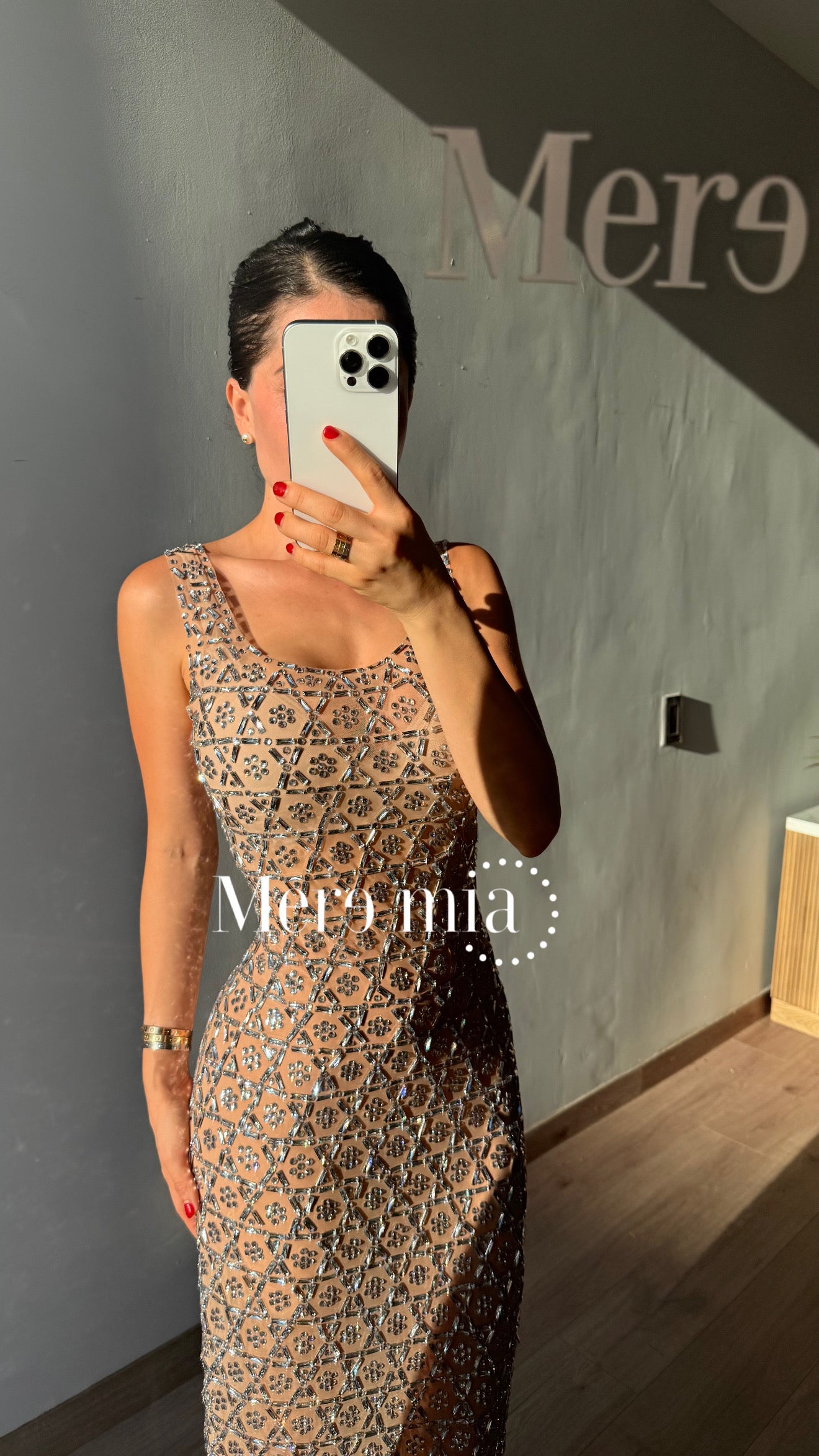 Vestido plata transparente