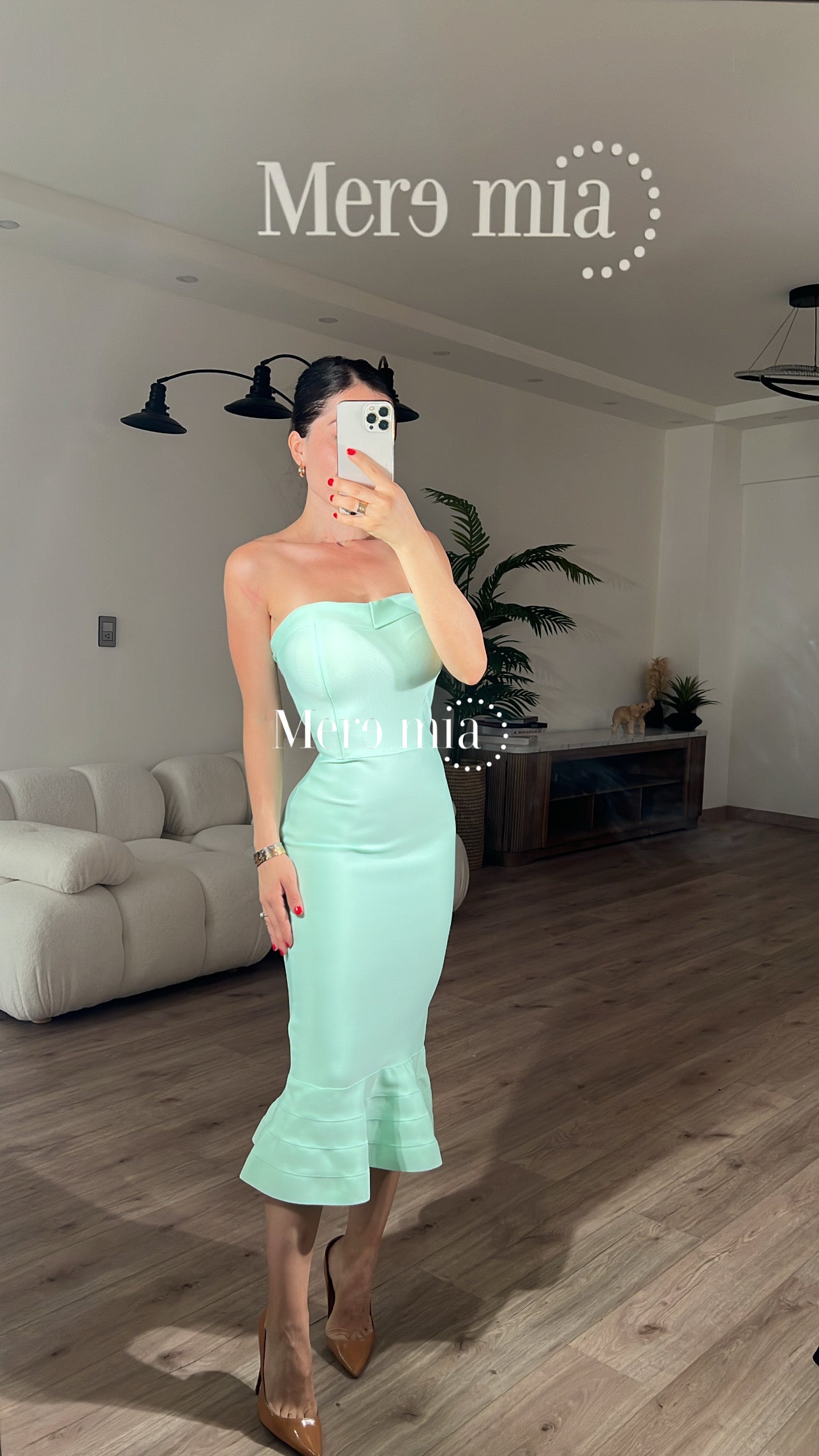 Vestido menta strap