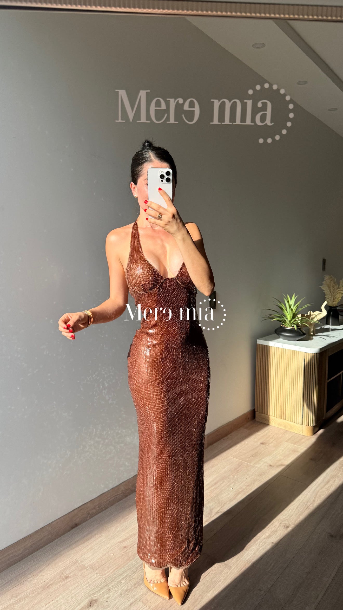Vestido cafe lent espalda