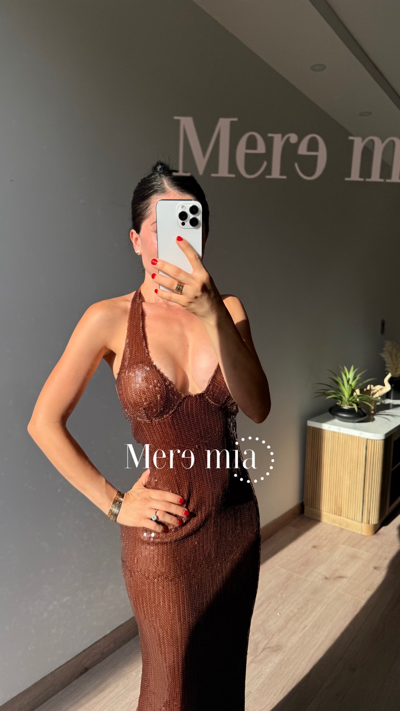 Vestido cafe lent espalda