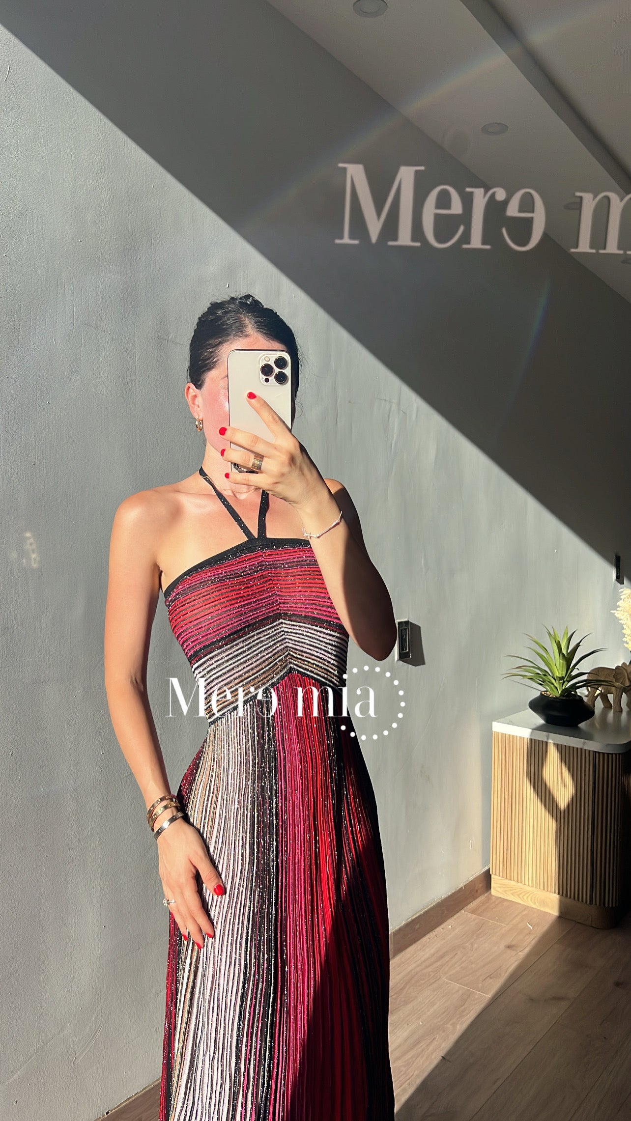 Vestido colores rojo rayas