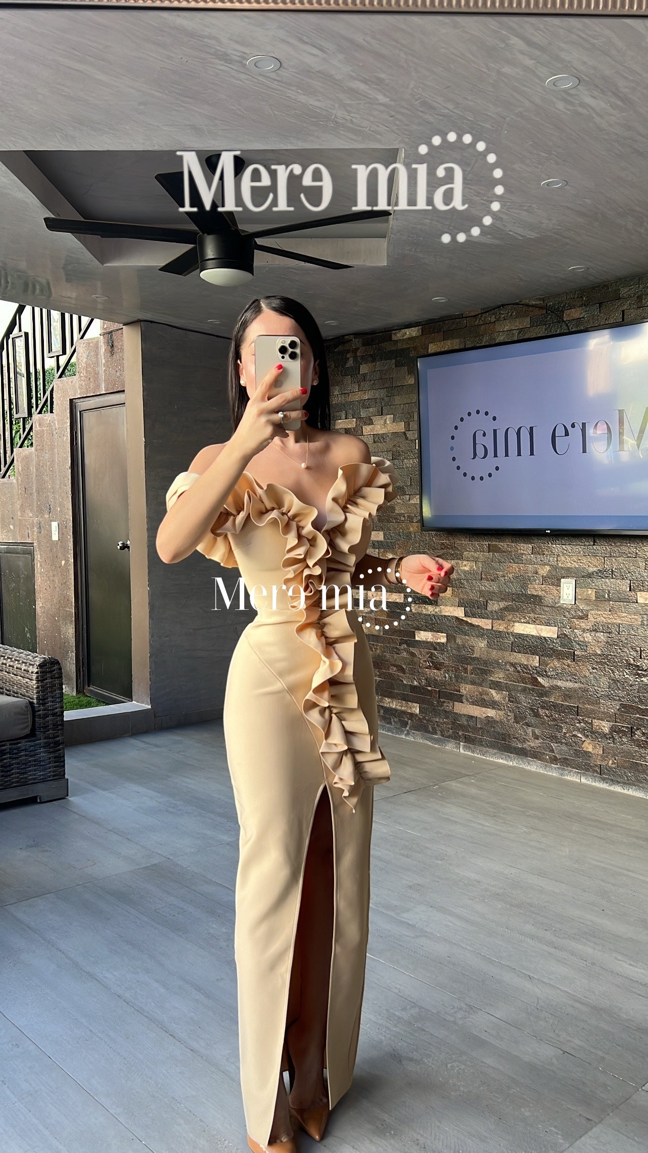 Vestido nude esc cruzada