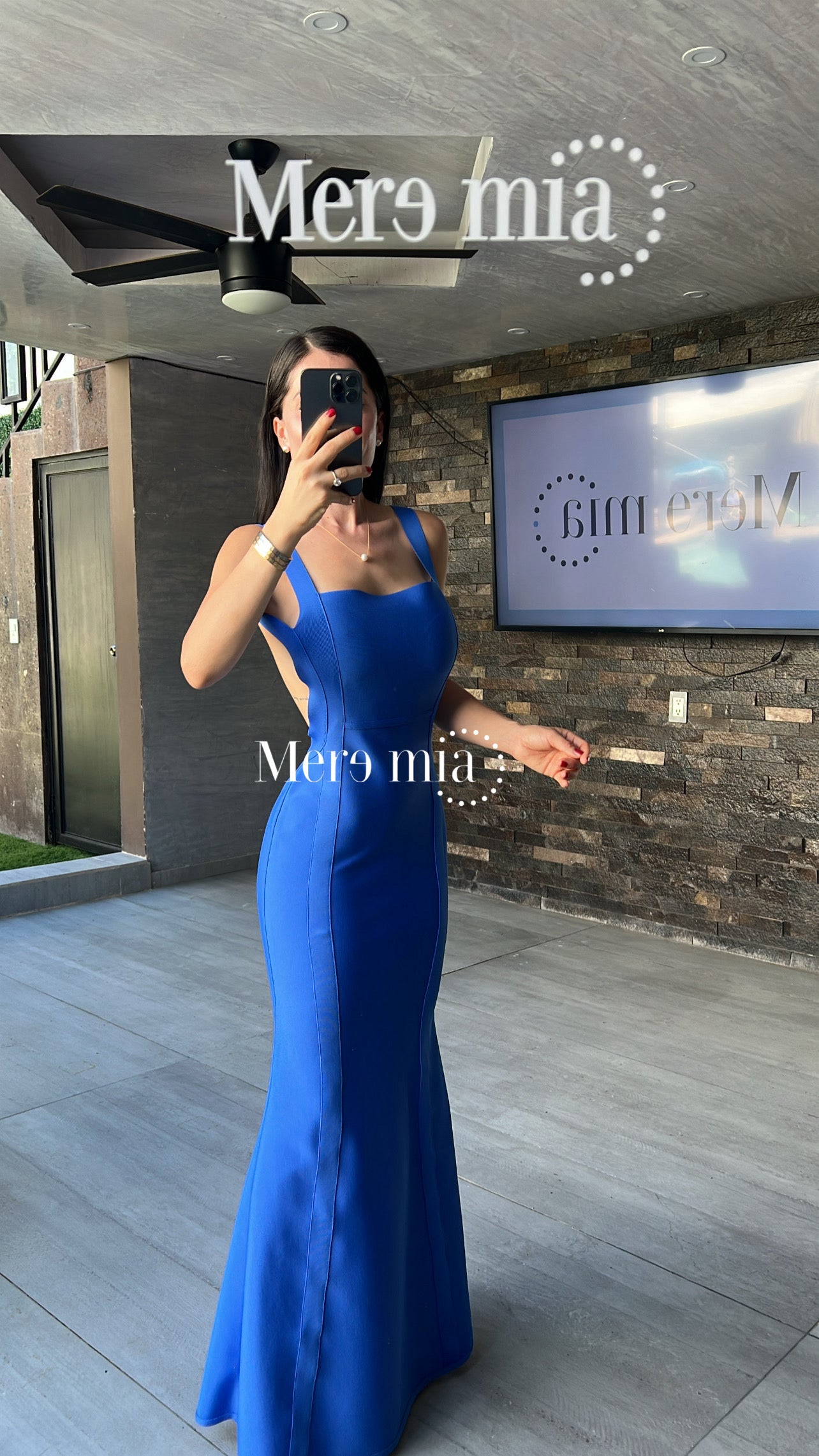 Vestido azul espalda