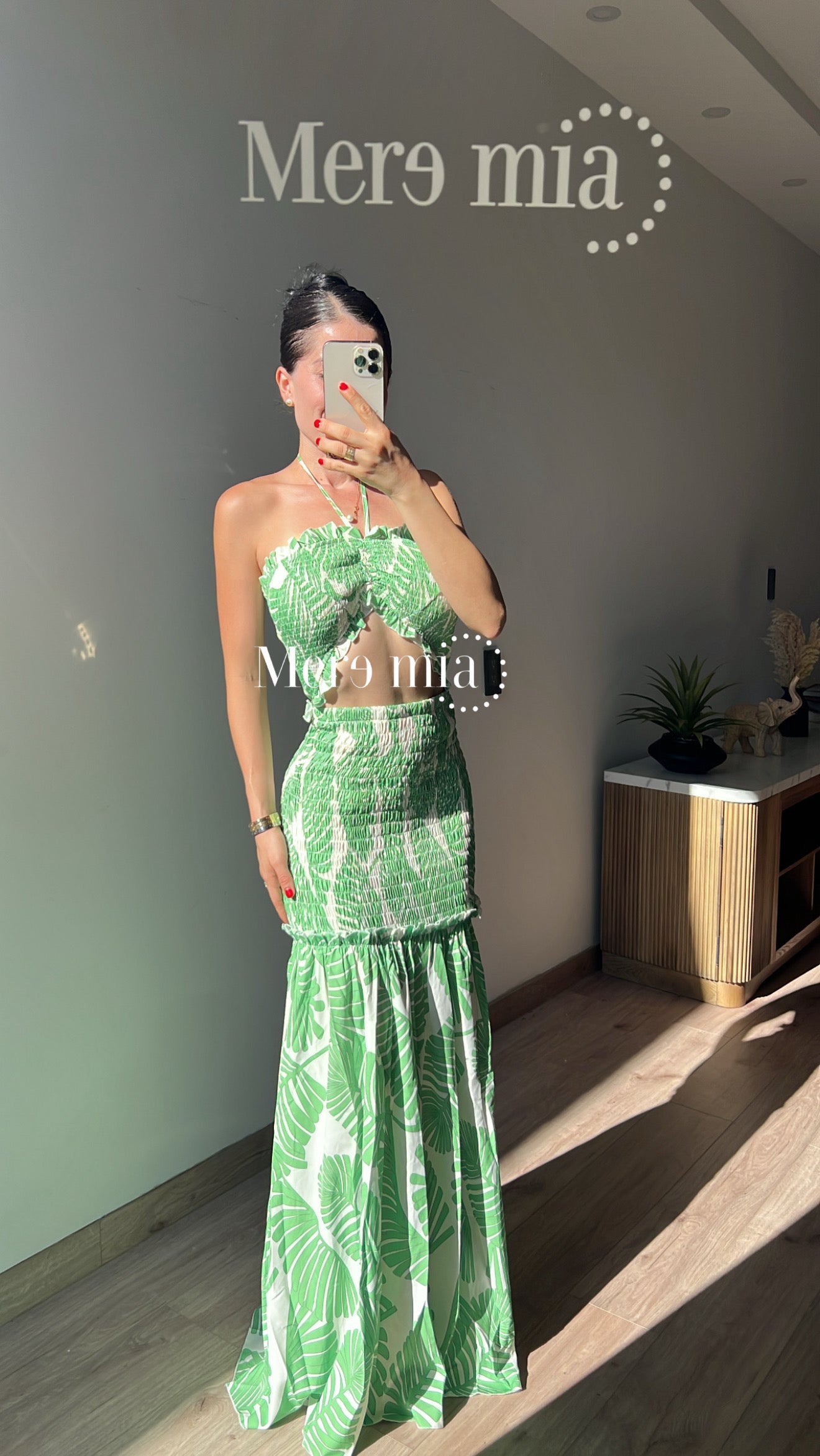 Vestido verde estamp