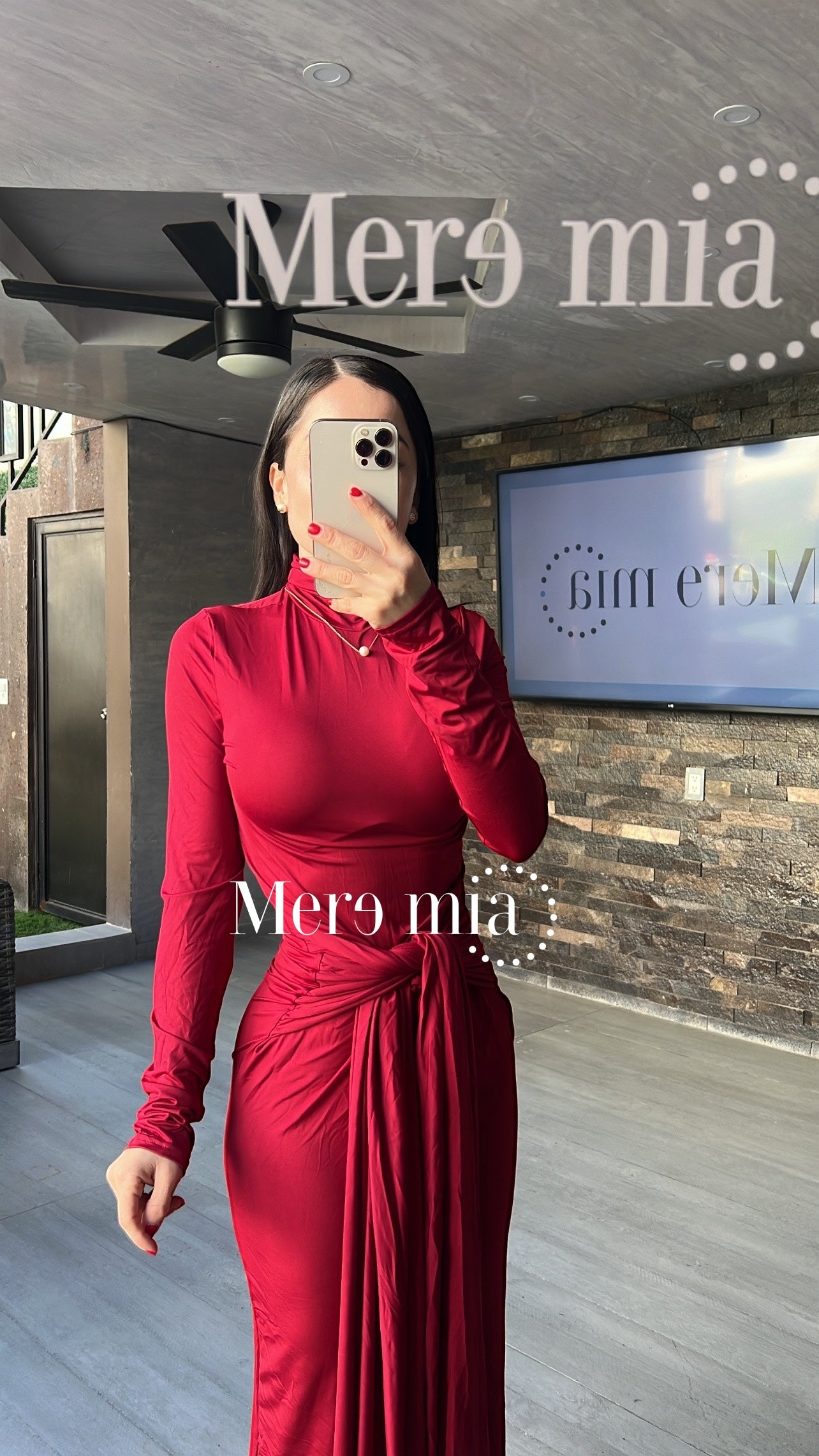 Vestido rojo cuello stretch