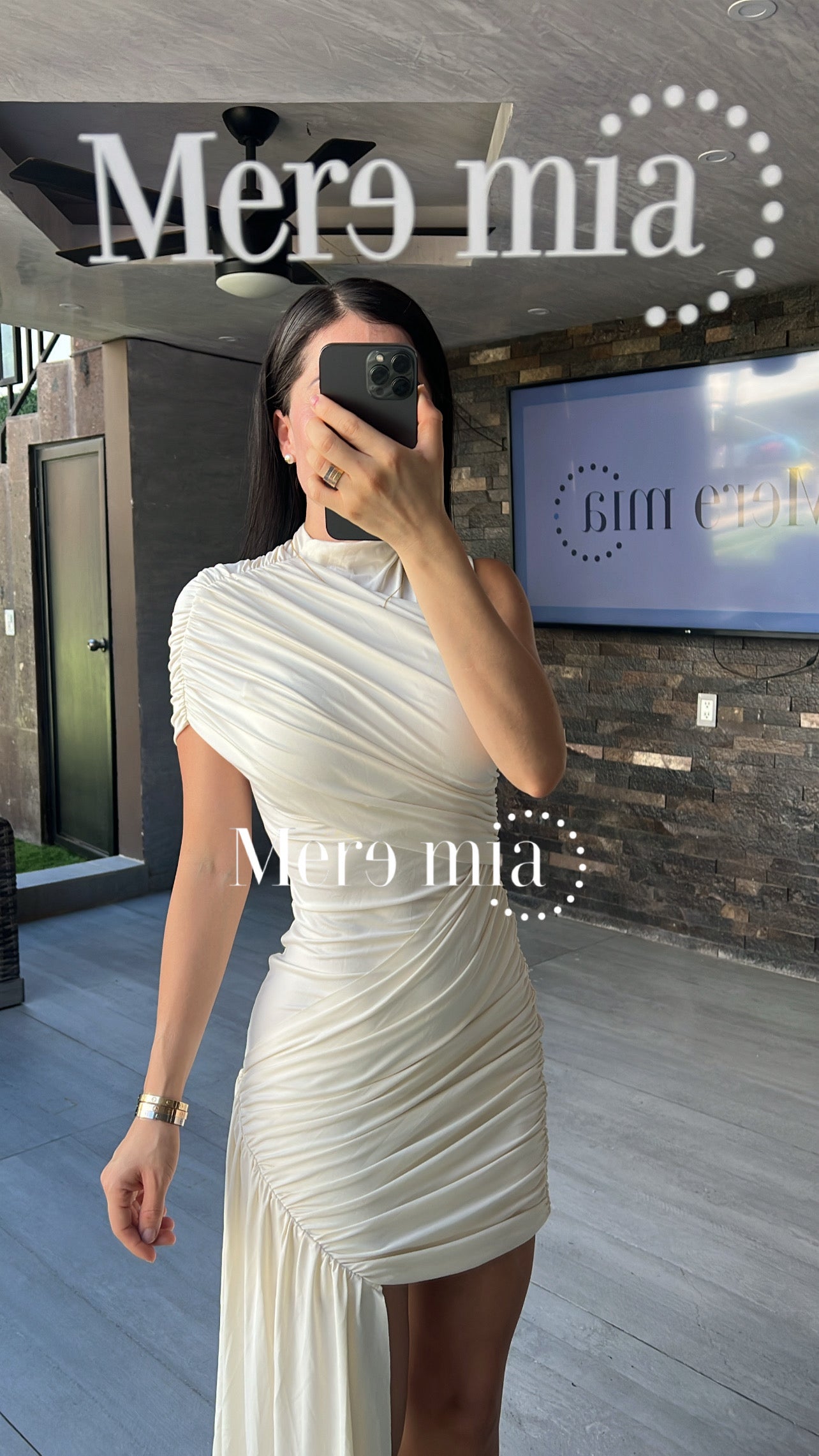 Vestido ivory cruzado