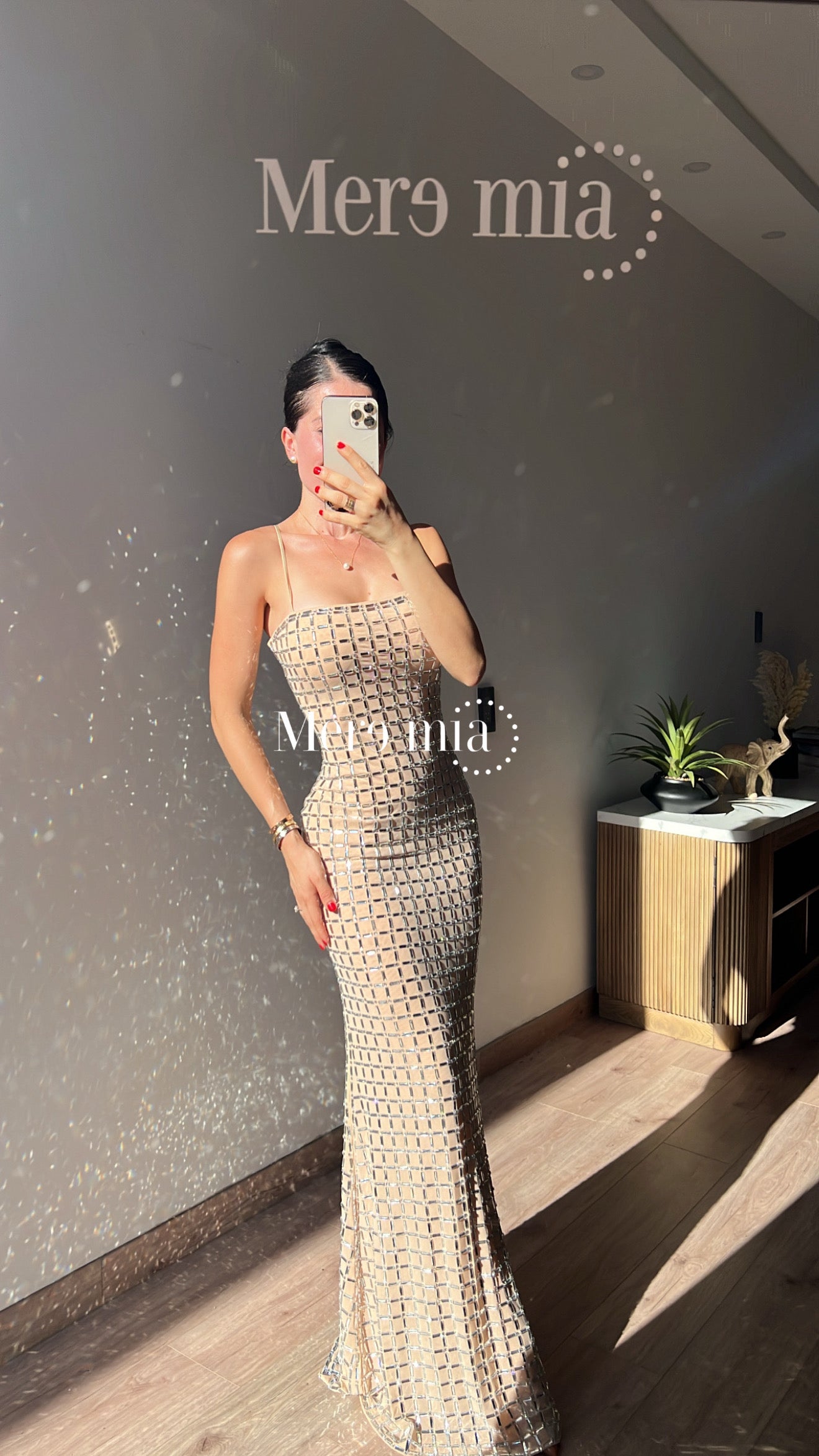 Vestido nude cuadros