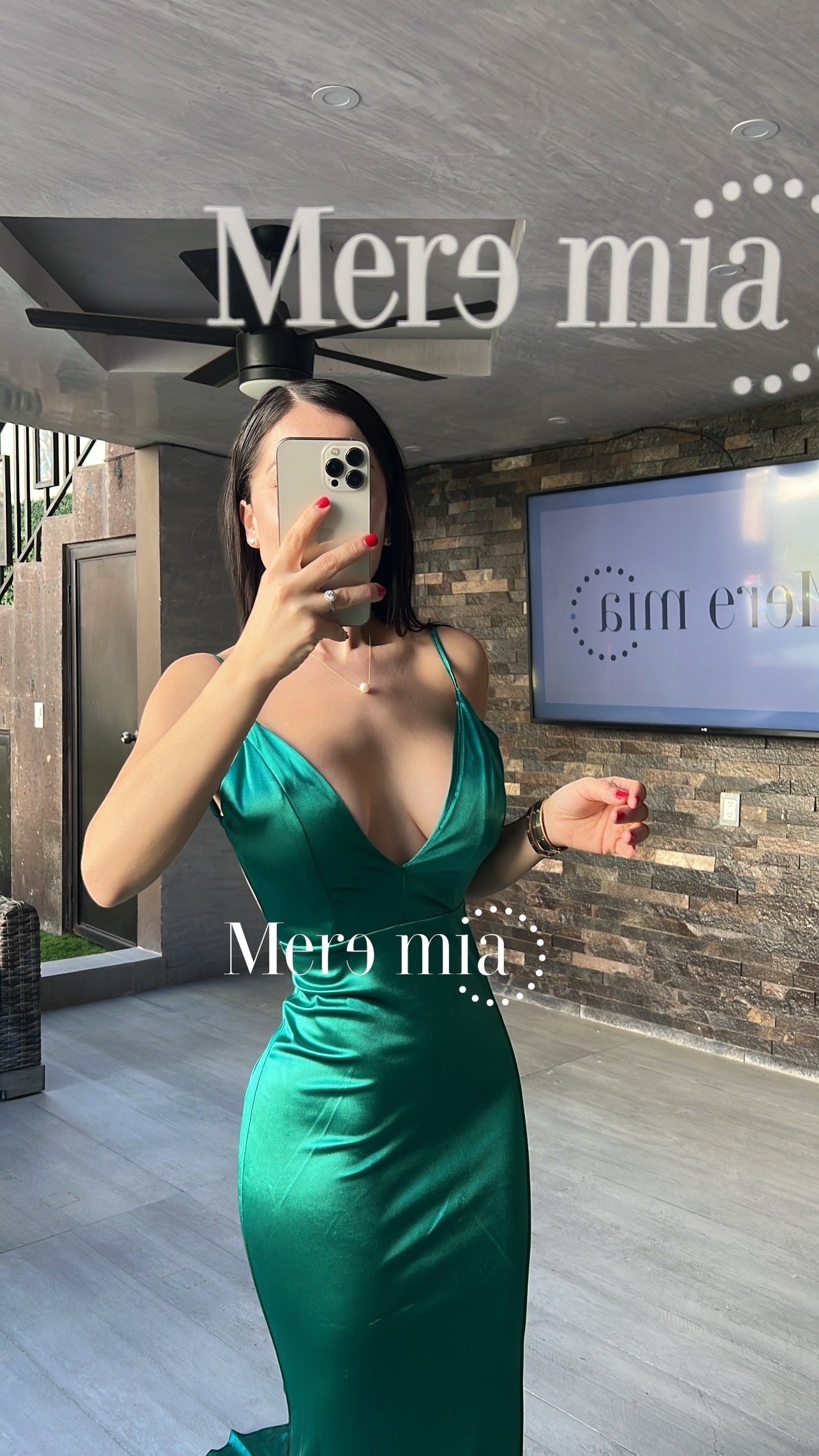Vestido verde sat espalda